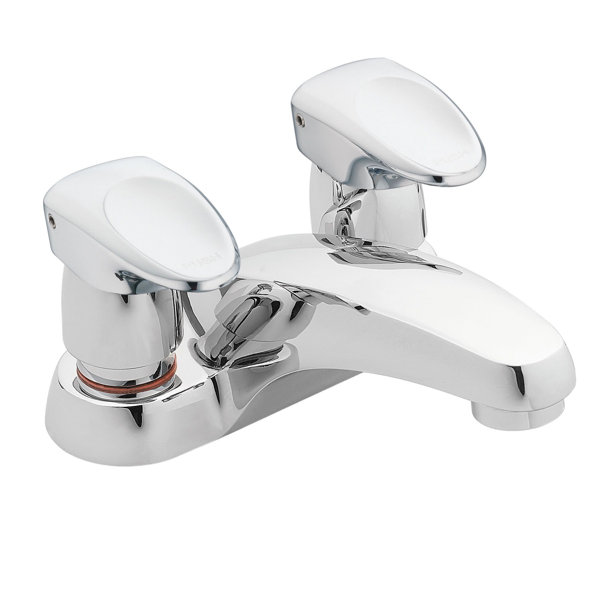 Chrome 6-Inch Centerset Brass Bathroom Faucet with Metal Handles