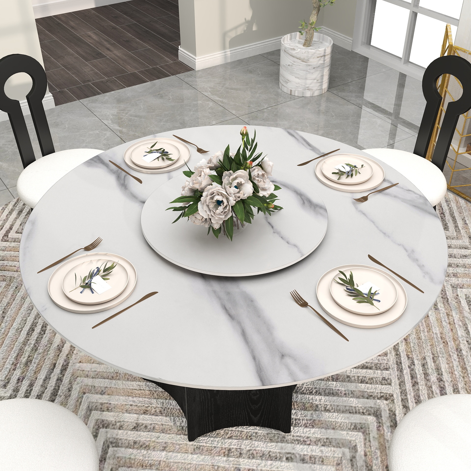 BuotiqHom DH-AT-135W60W7B Dining-Tables - View #2