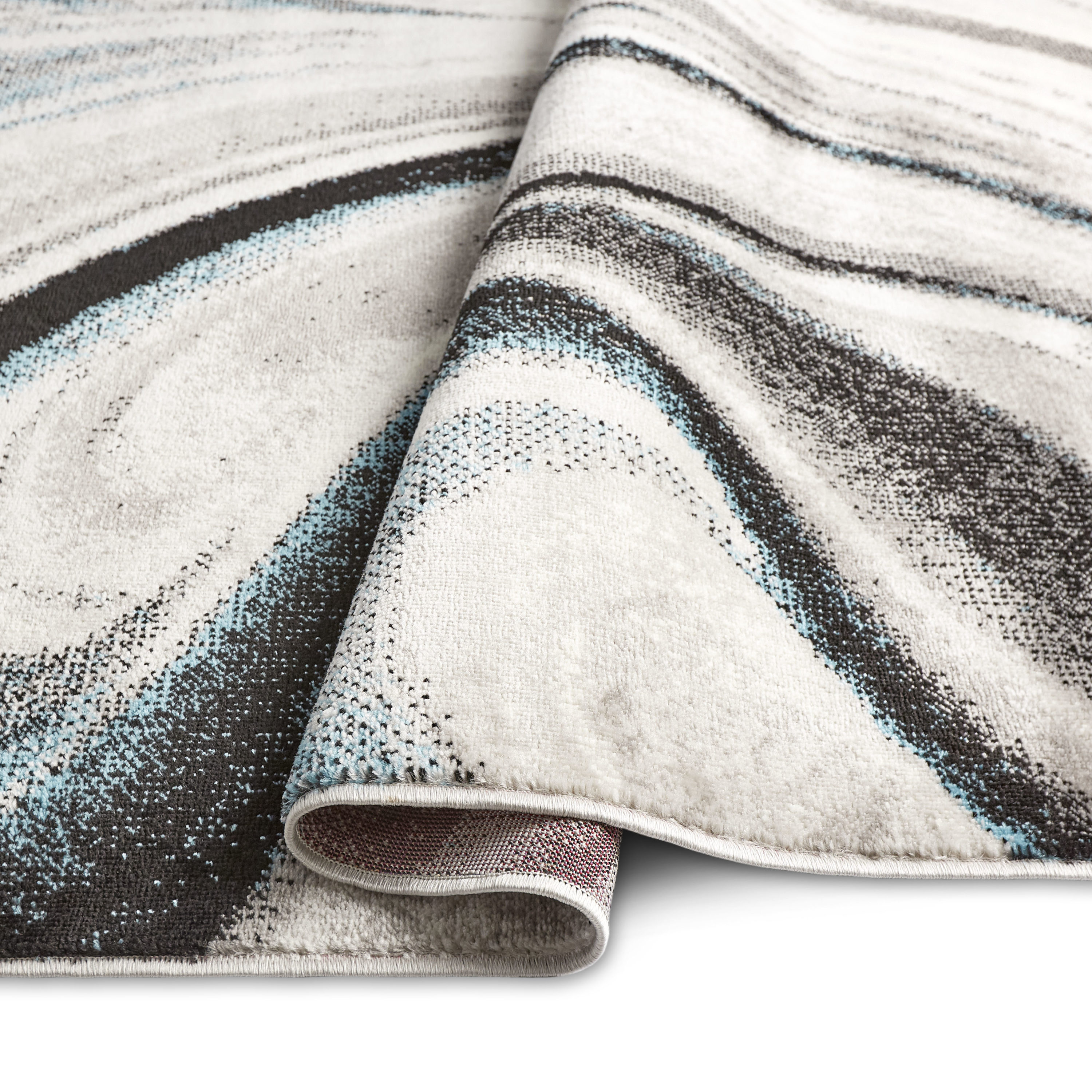 Boho Odette Blue and Gray Abstract 8' x 10' Tufted Area Rug