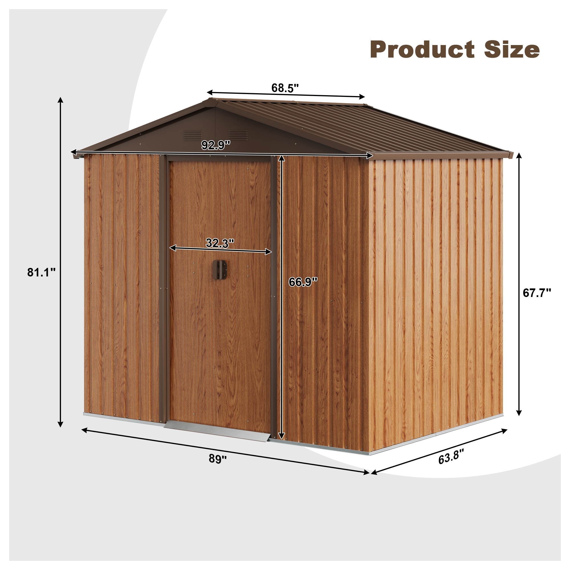 Clihome 8-ft x 6-ft Galvanized Steel Storage Shed in the Metal Storage ...