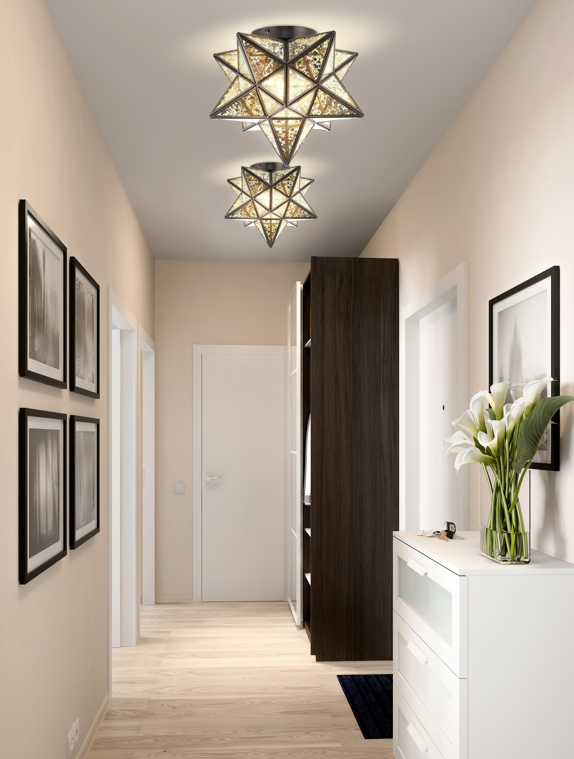 Stella 12" Moravian Star LED Flush Mount in Oil Rubbed Bronze