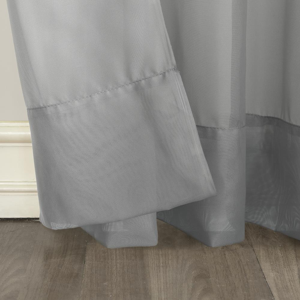 Charcoal Sheer Polyester Grommet Curtain Panel 59" x 84"