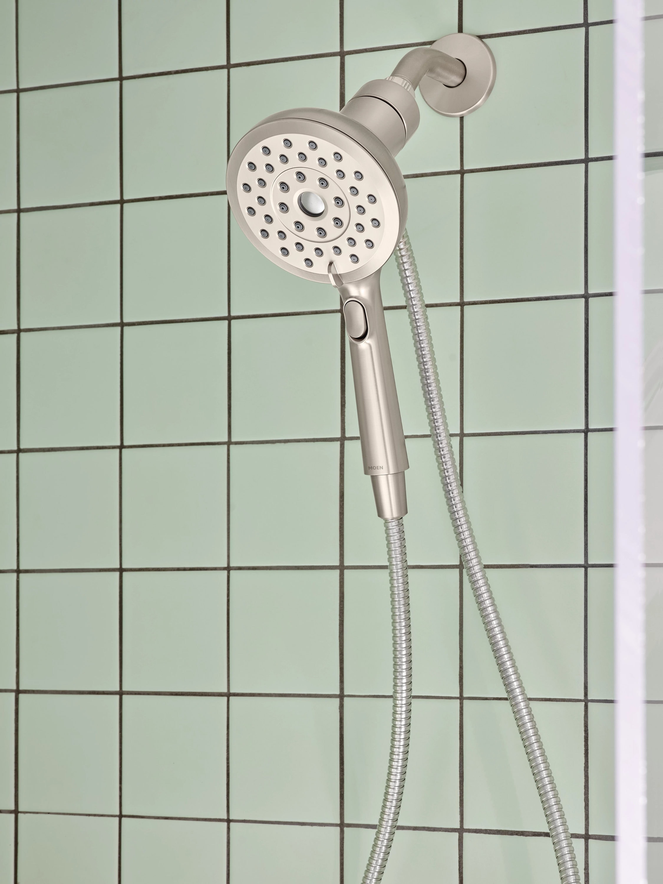 Nickel Handheld Shower Head with Magnetix Docking System