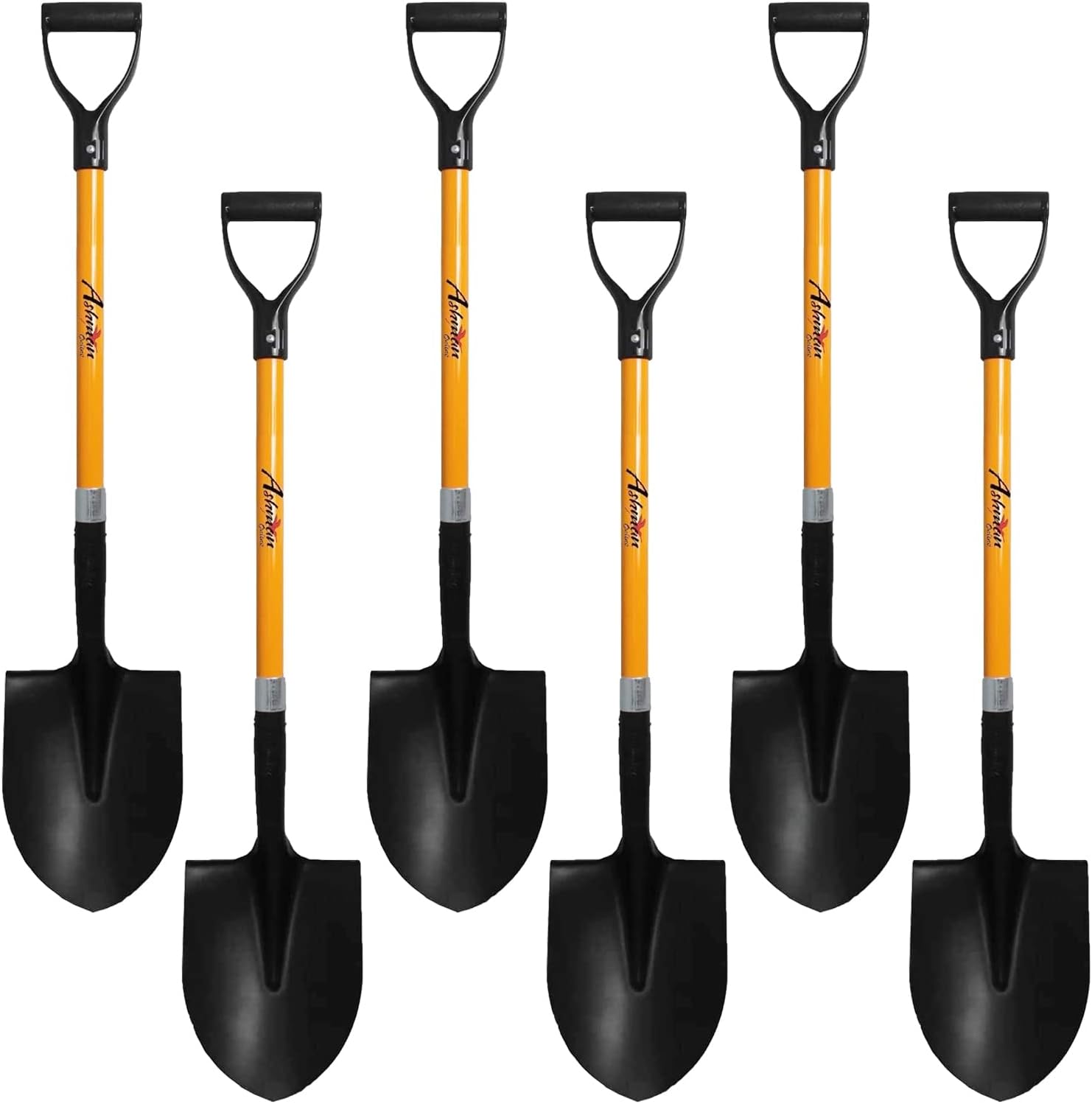 Ashman Online ROUNDSHOVEL6PK 34-in Fiberglass D-Handle Digging shovel
