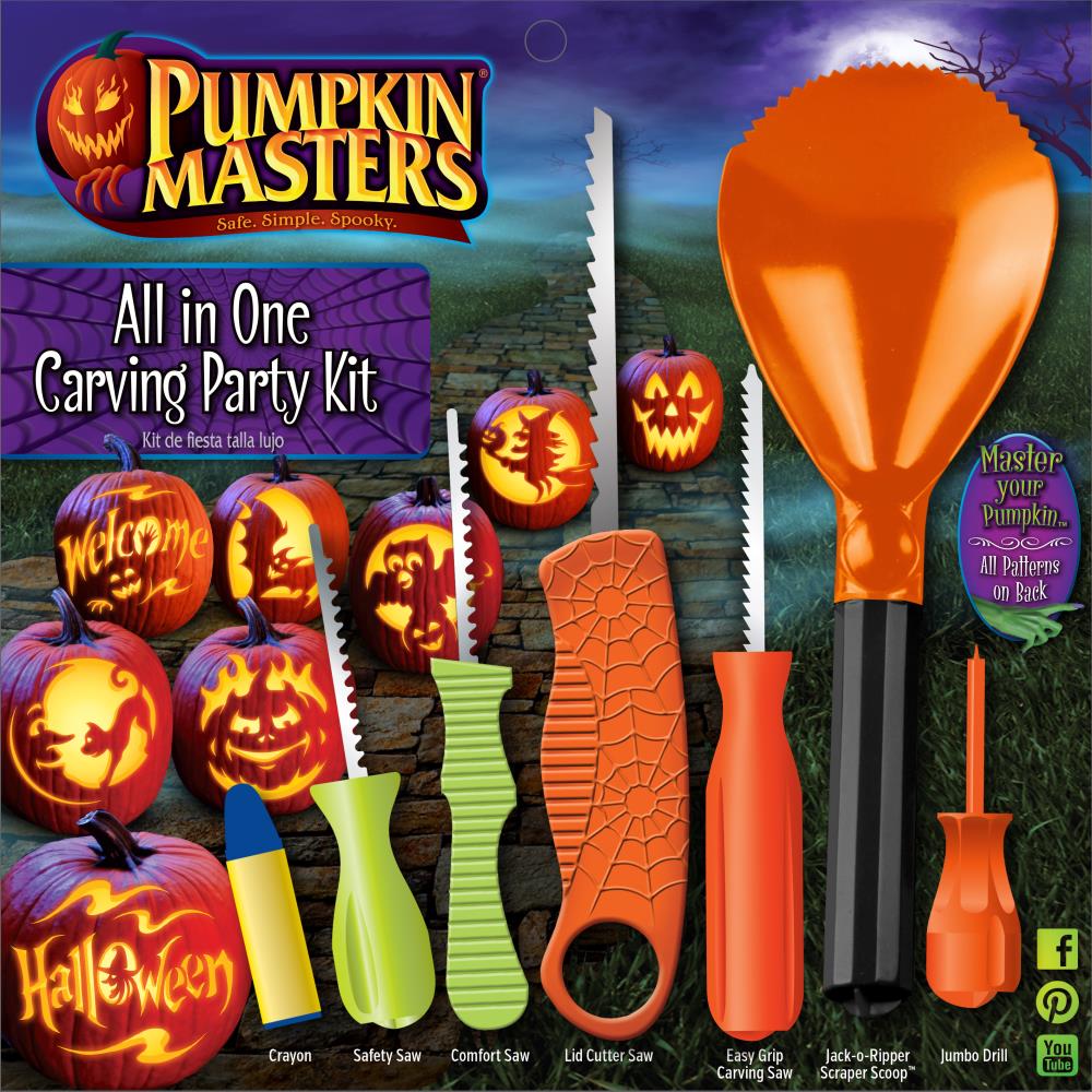 Pumpkin Masters Orange Plastic All in One Party Pumpkin Carving