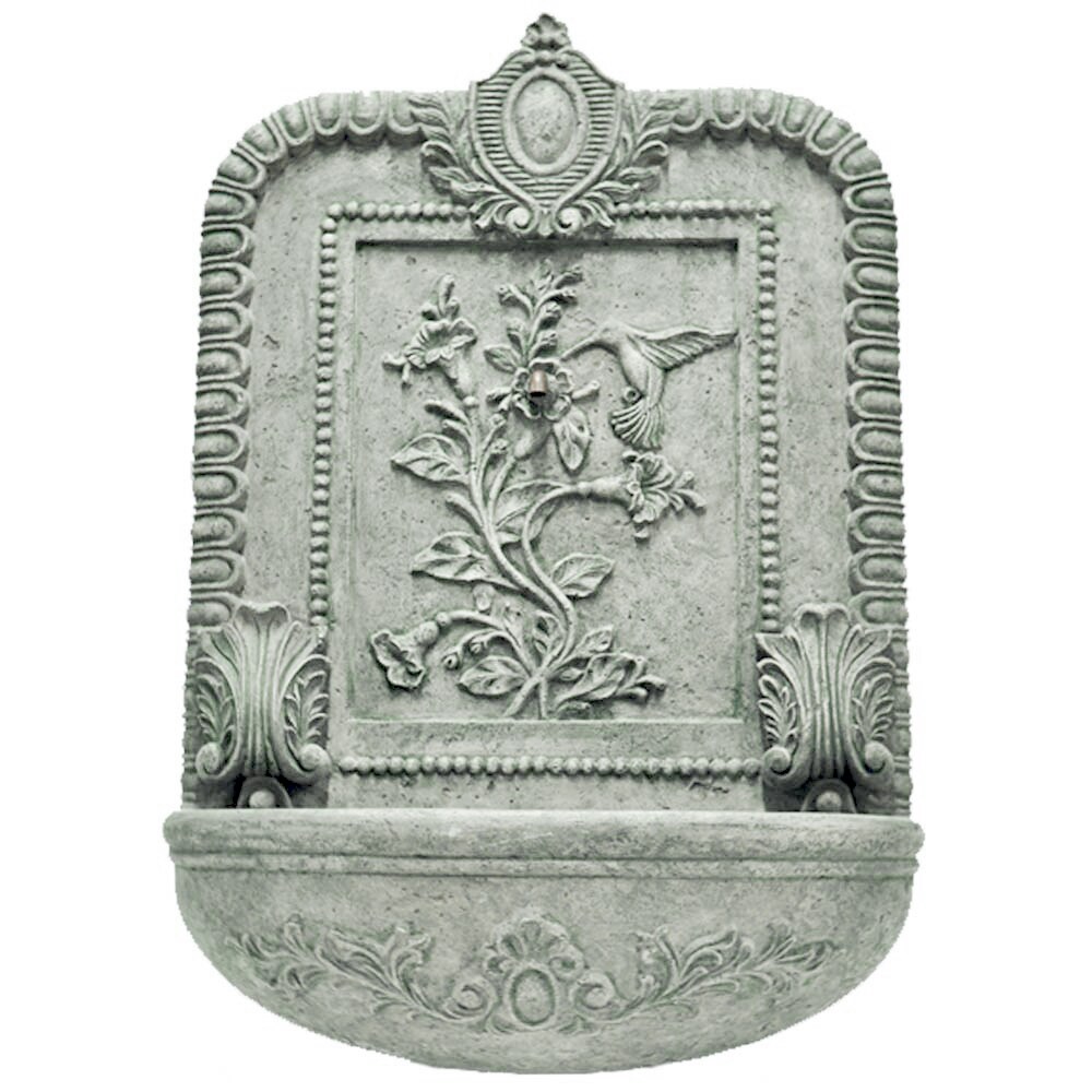 MPG Planters PF5771SAG Wall Fountain 8-in H Stone Wall Fountain Outdoor Fountain
