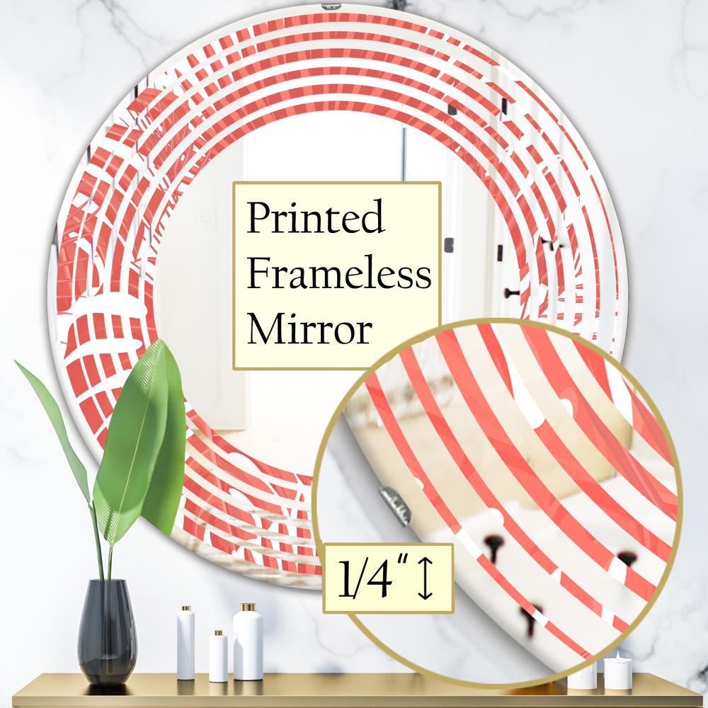 Designart Designart Mirrors 24-in W x 24-in H Round Red Polished ...