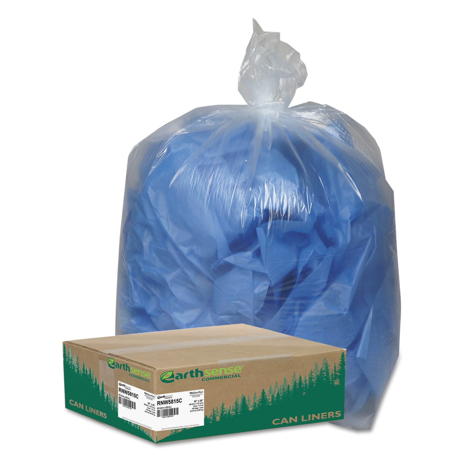 55 Gallon Clear Heavy-Duty Flap Tie Drum Liner Trash Bags (80-Count)