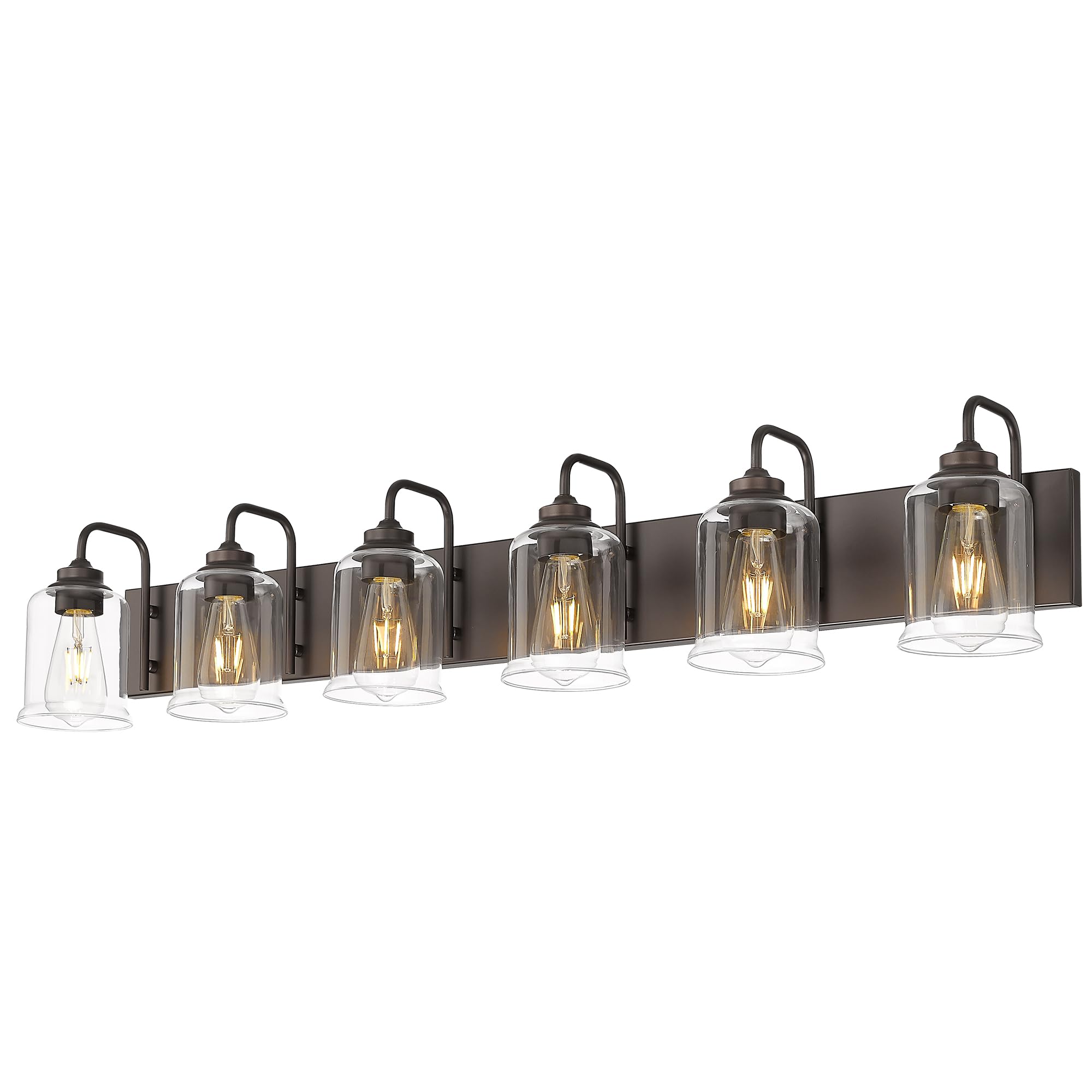 LTMATE LSZSL72B-6W ORB JAZAVA 44-in 6 -Light Oil-rubbed Bronze Farmhouse Vanity light