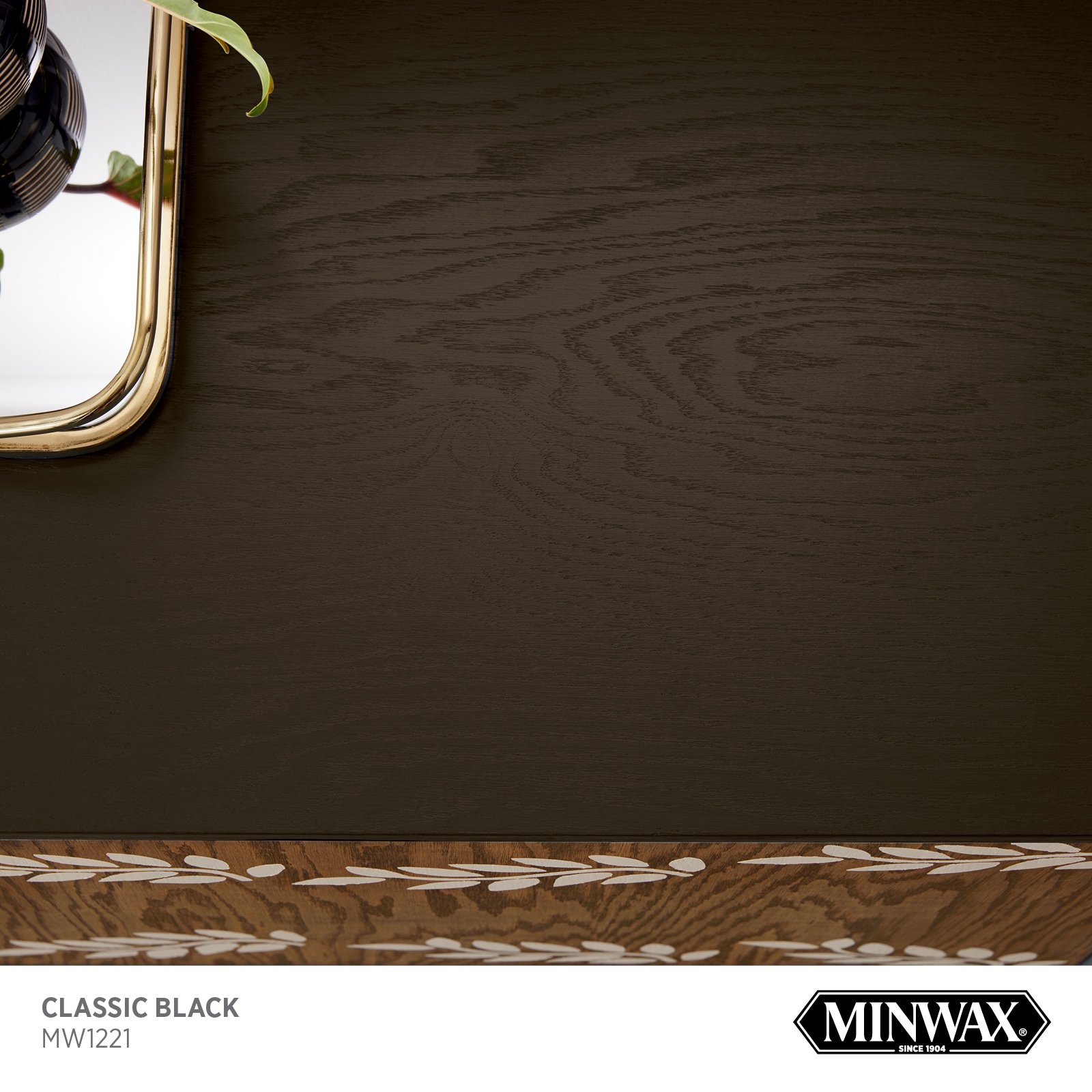 Minwax Wood Finish Water-Based Classic Black Mw1221 Solid Interior Stain  (1-Quart) in the Interior Stains department at 