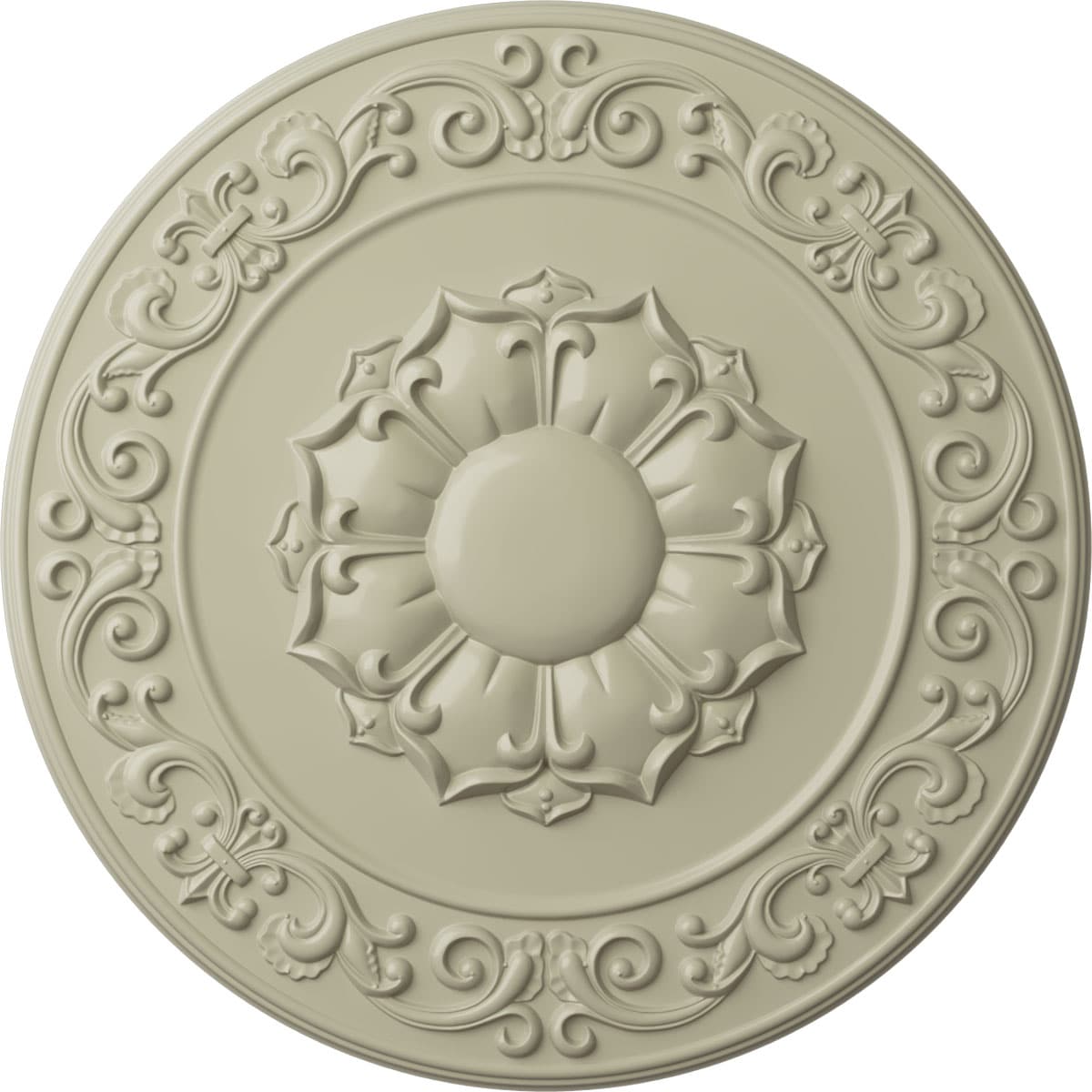 Ekena Millwork CM27SYCYF Sydney 27.75-in W x 27.75-in L Painted Clear Yellow Polyurethane Whole Ceiling Medallion