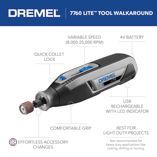 Dremel 12-Piece Variable Speed Cordless 4-Volt Multipurpose Rotary Tool in the Rotary Tools department at Lowes.com