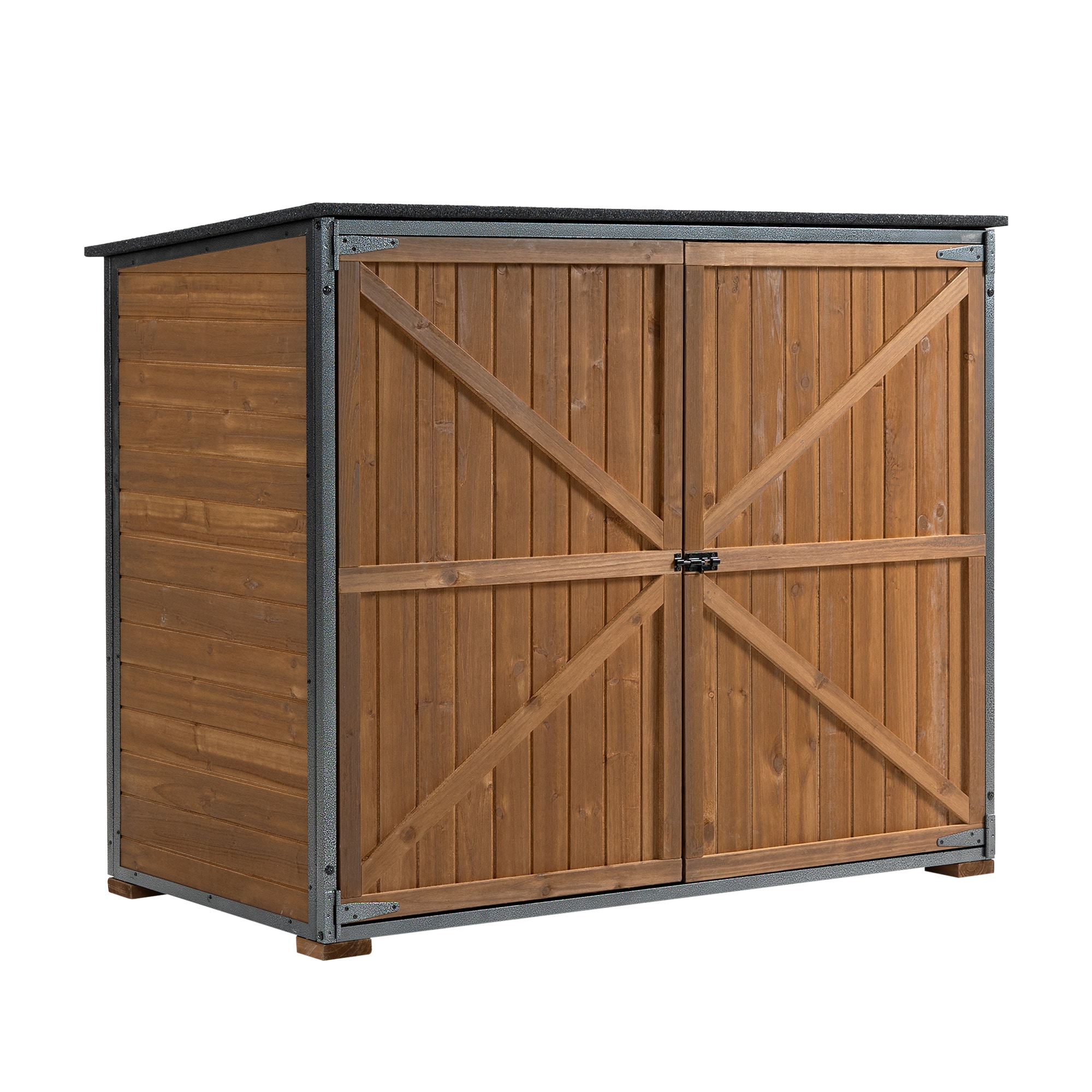 LIVIZA GAZ29P00037 HY 1 x 2 Lean-to Style Wood Outdoor Storage Shed with 2 Doors (Floor Included)