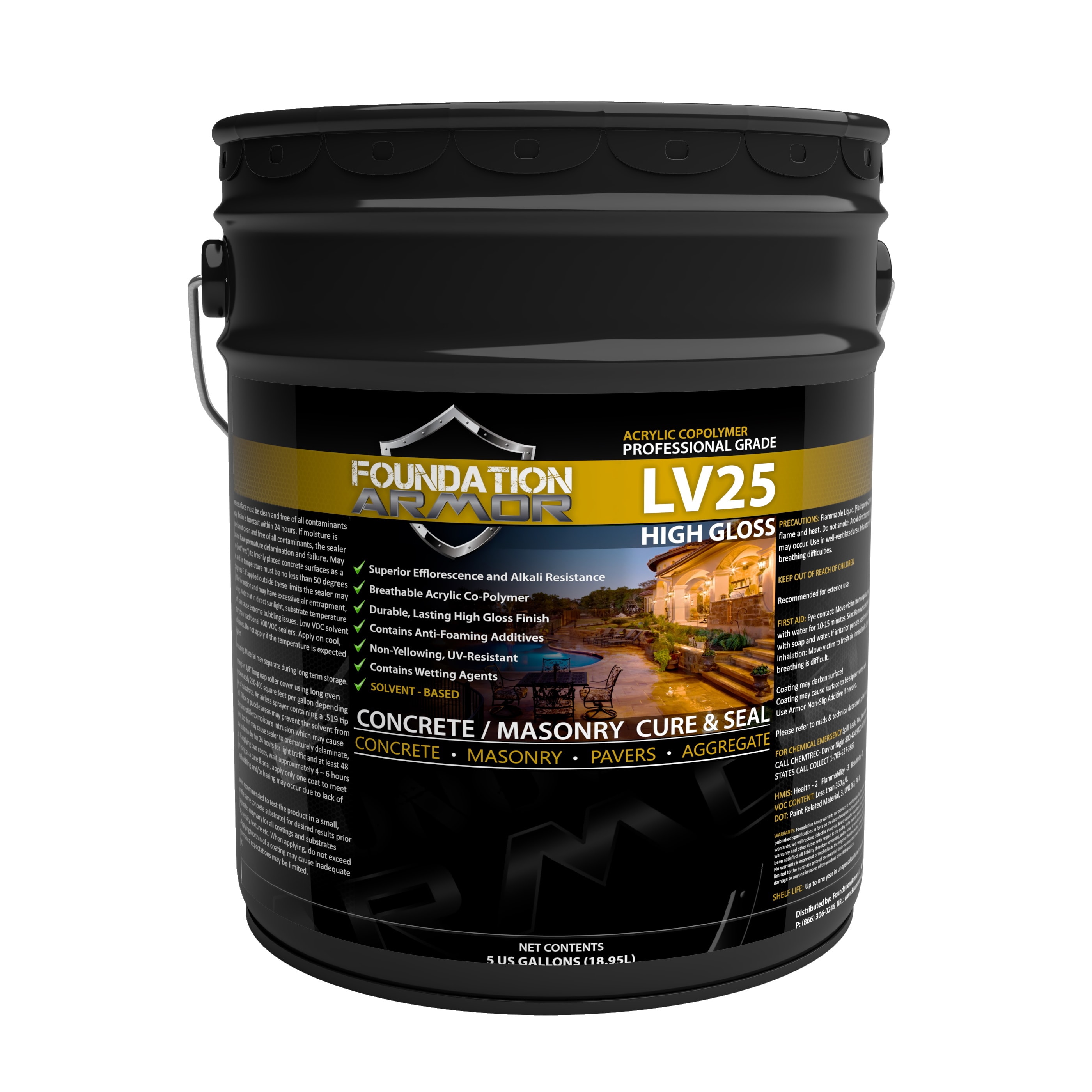 Foundation Armor LV25 Solvent Acrylic Tintable Clear High Gloss