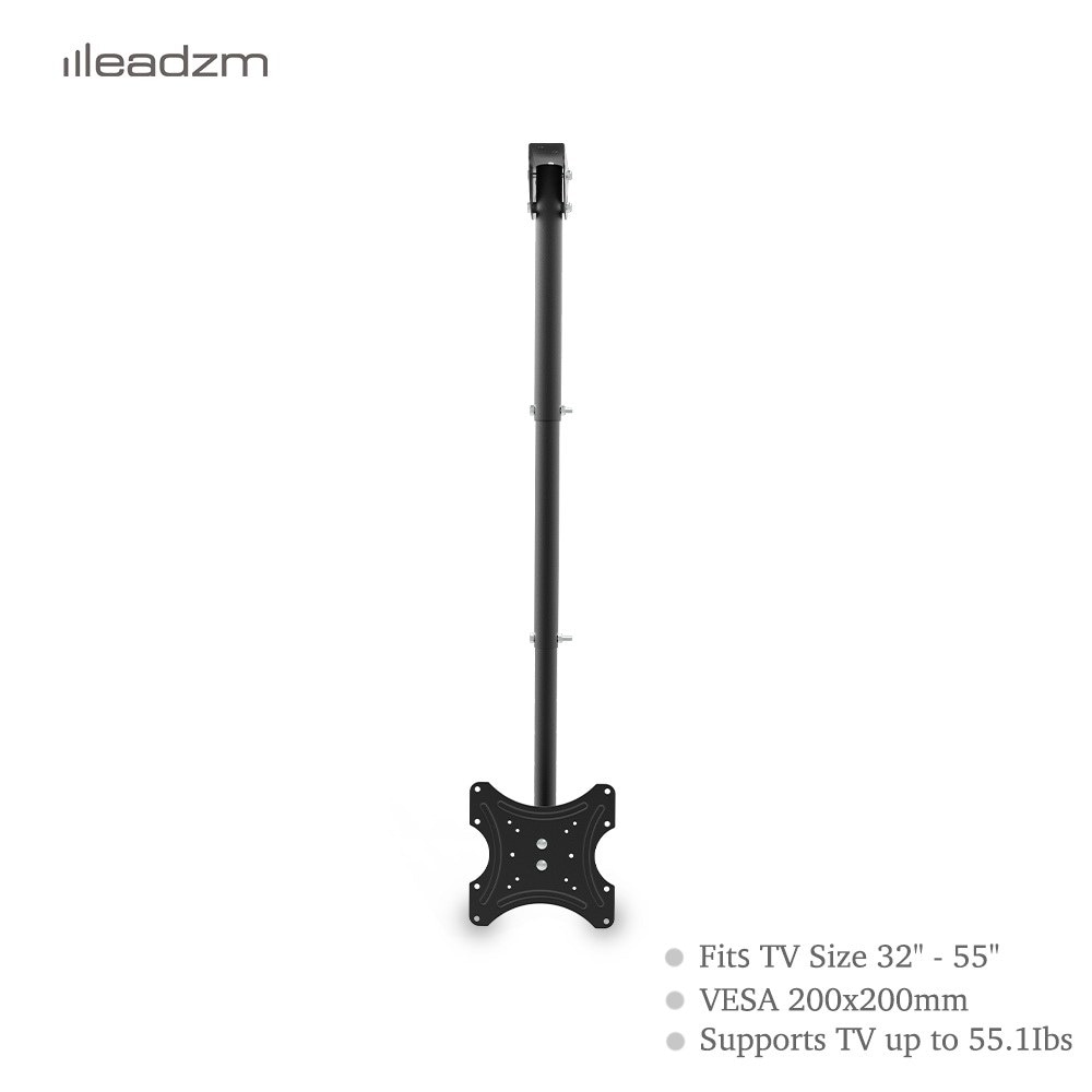 Bestcore Full Motion Indoor Ceiling TV Mount Kit Fits 32-in to 55-in TVs with 360-Degree Swivel 15-Degree Tilt Telescoping Pole and VESA 200x200 55-lb Capacity