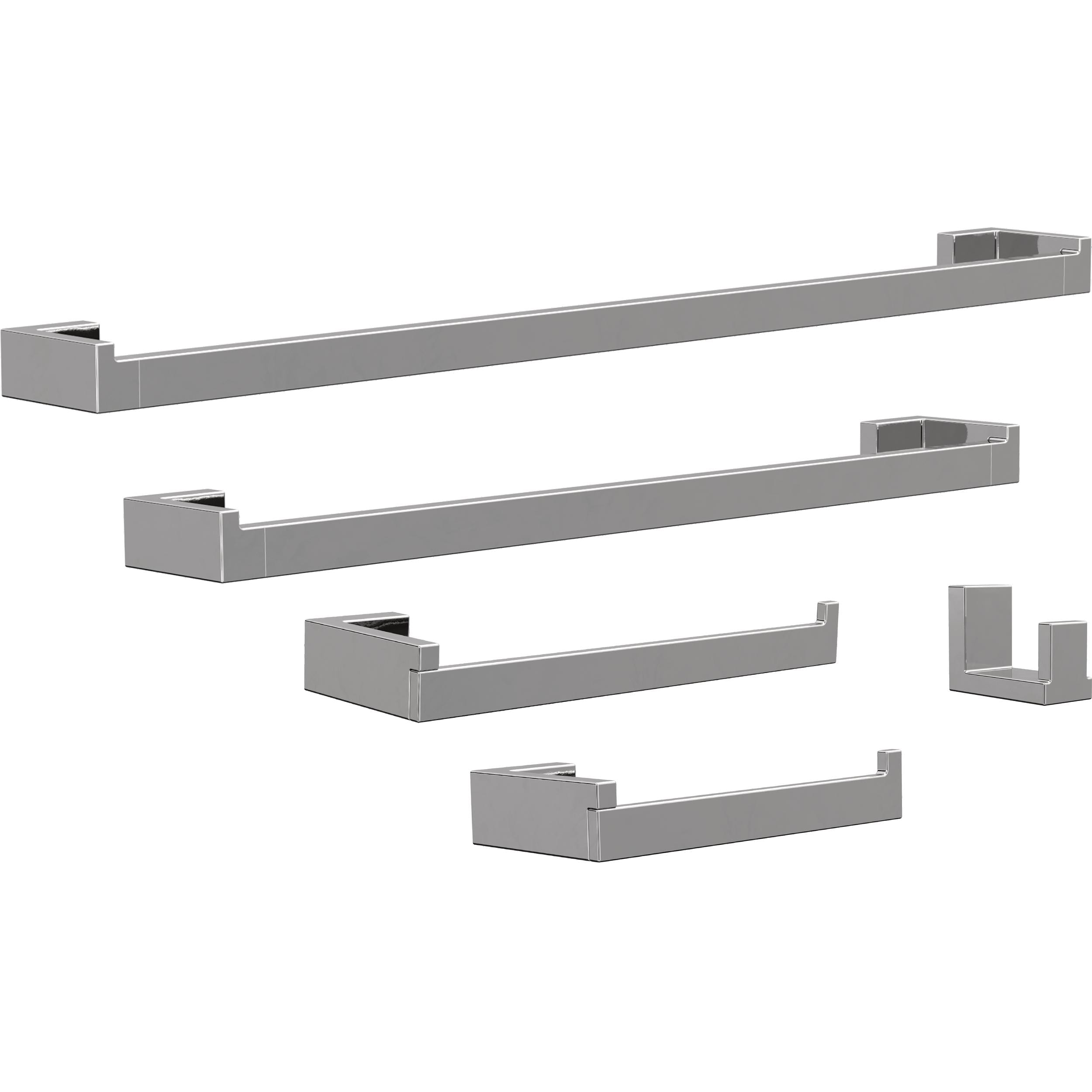 Franklin Brass BFT65-PC 5 -Piece Beaufort Polished Chrome Decorative Bathroom Hardware Set Towel Bar, Toilet Paper Holder, Towel Ring ,Robe Hook Included