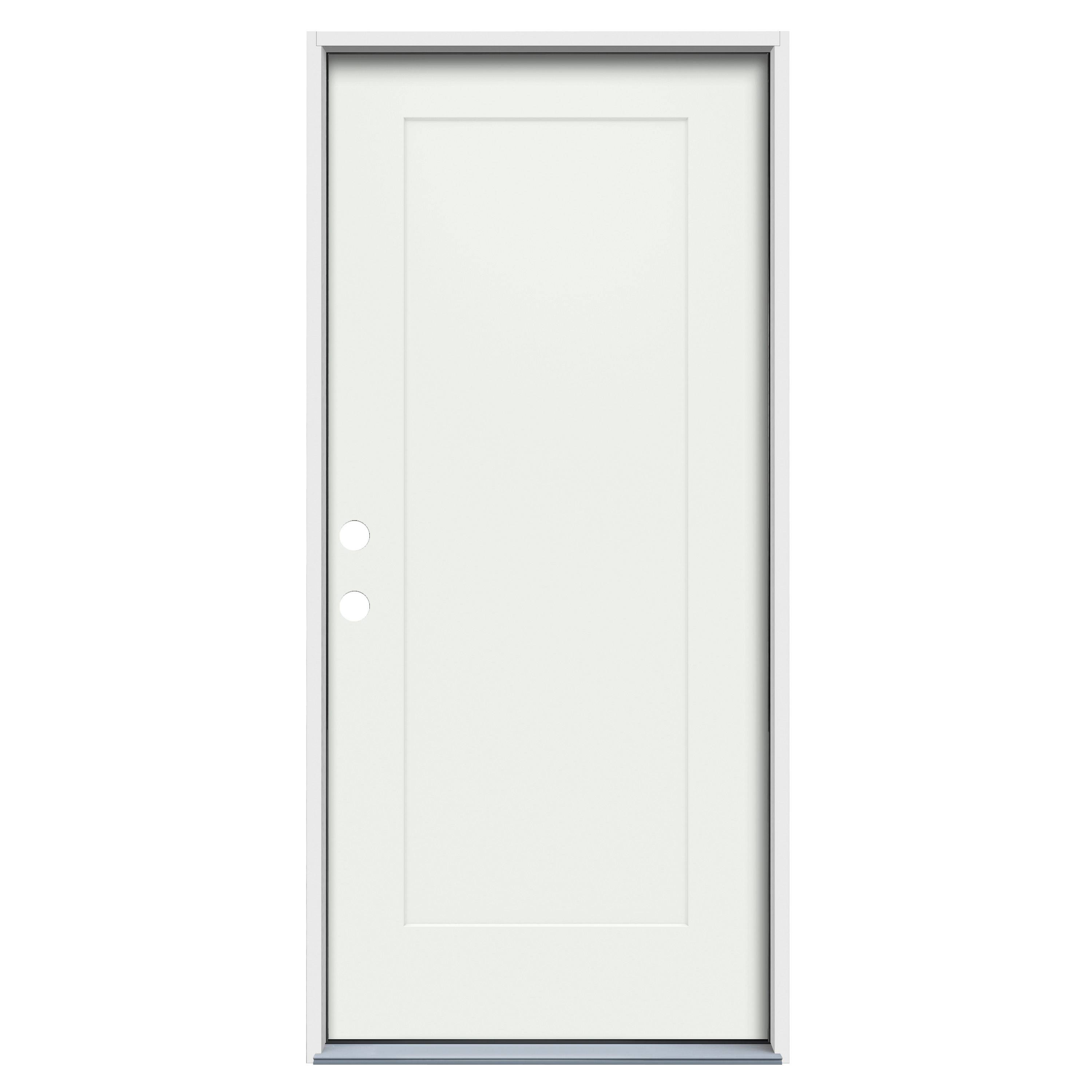 36-in x 80-in Steel Right-Hand Inswing Arctic White Paint Painted Prehung Single Front Door Insulating Core | - American Building Supply LO1049530