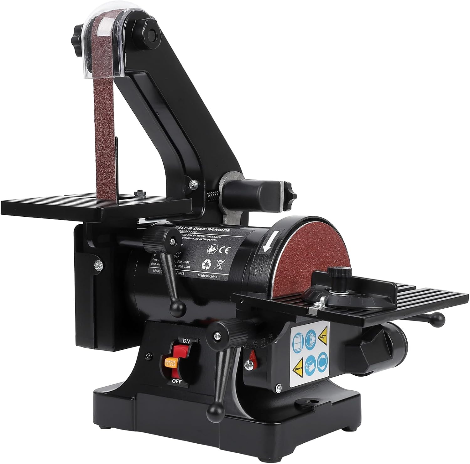 GAOMON Professional 2.1A Benchtop Belt and Disc Sander Combo - 1in x 30in Belt 5in Disc Complete Sanding Kit Powerful Motor for Wood Metal Knife Sharpening