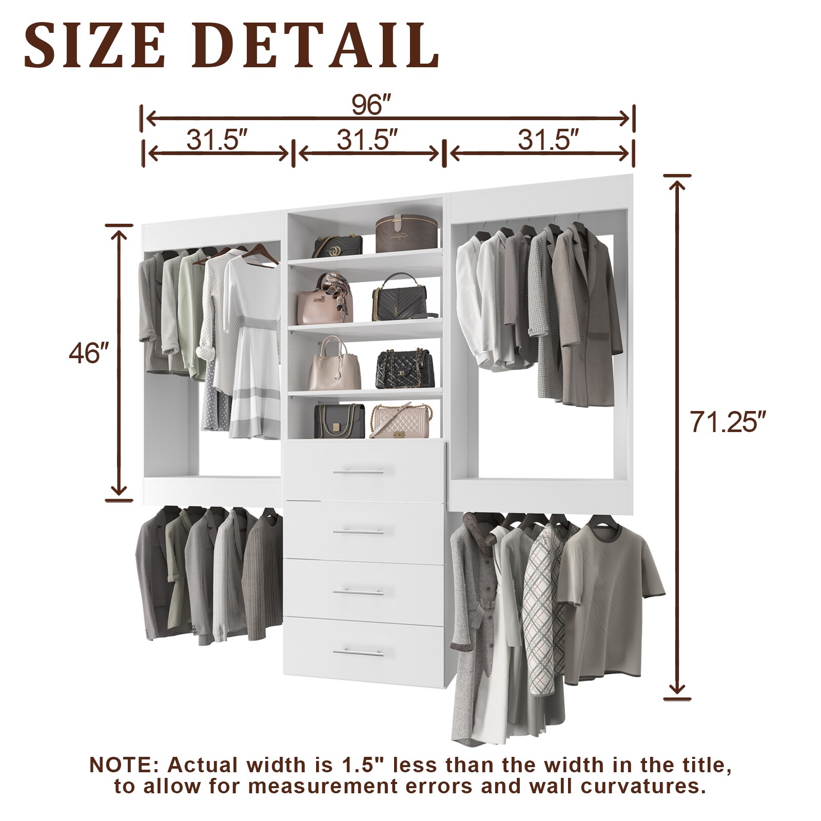 LUXEYARD LO-MODEL6-96-ZJL Wood-Closet-Kits - View #9