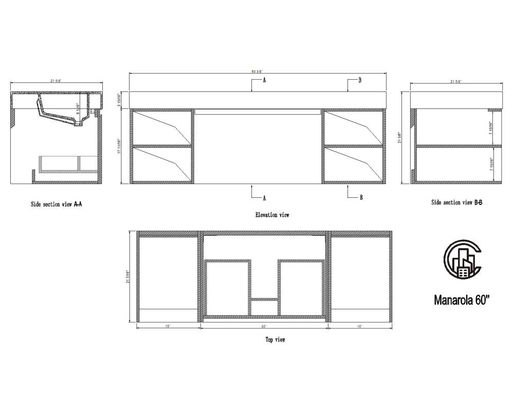 CARTISAN DESIGN VAMANRA60WMQZ Bath-Vanity-Combo - View #10