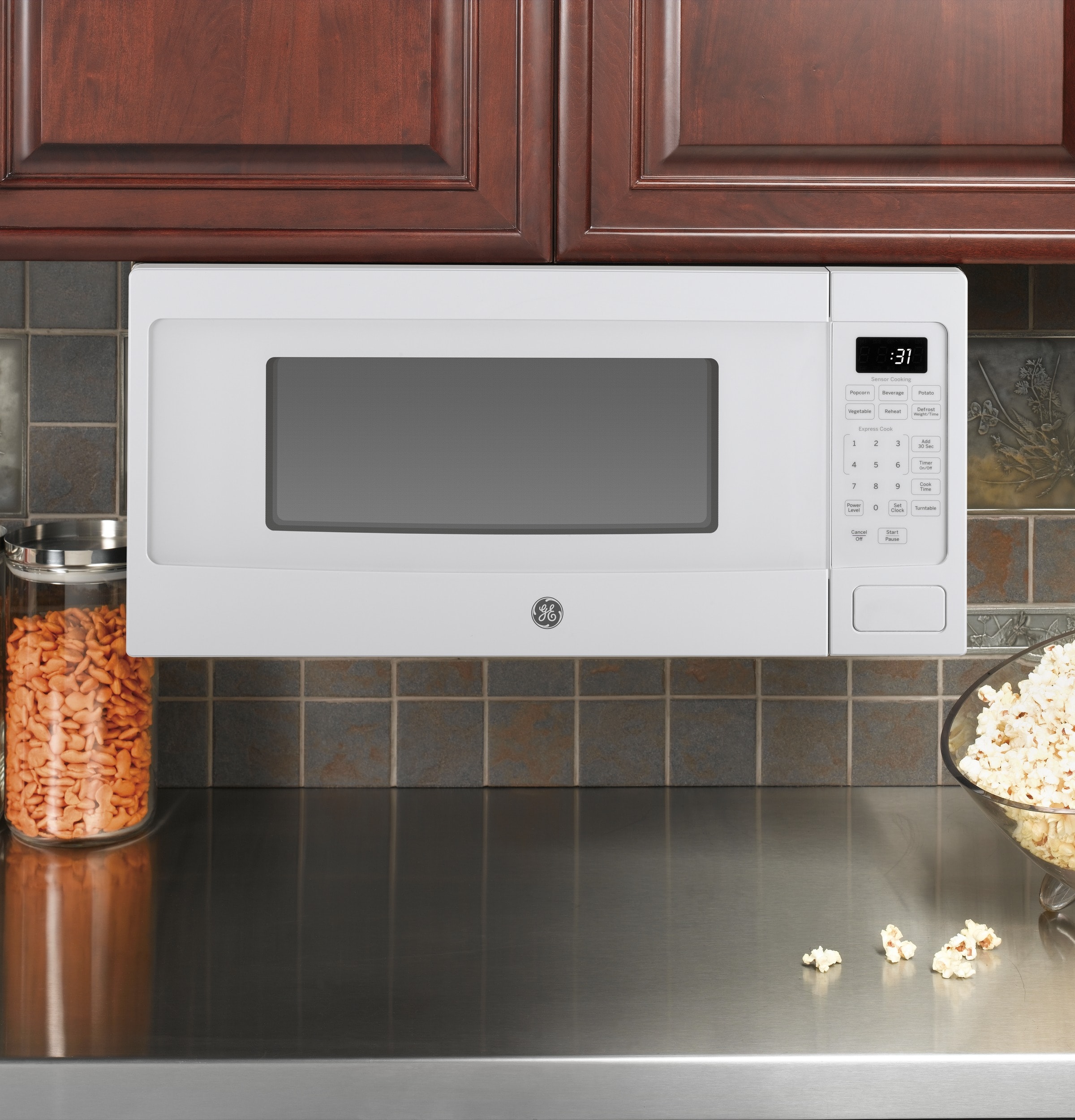 GE Profile PEM31DFWW White Countertop Microwave Oven