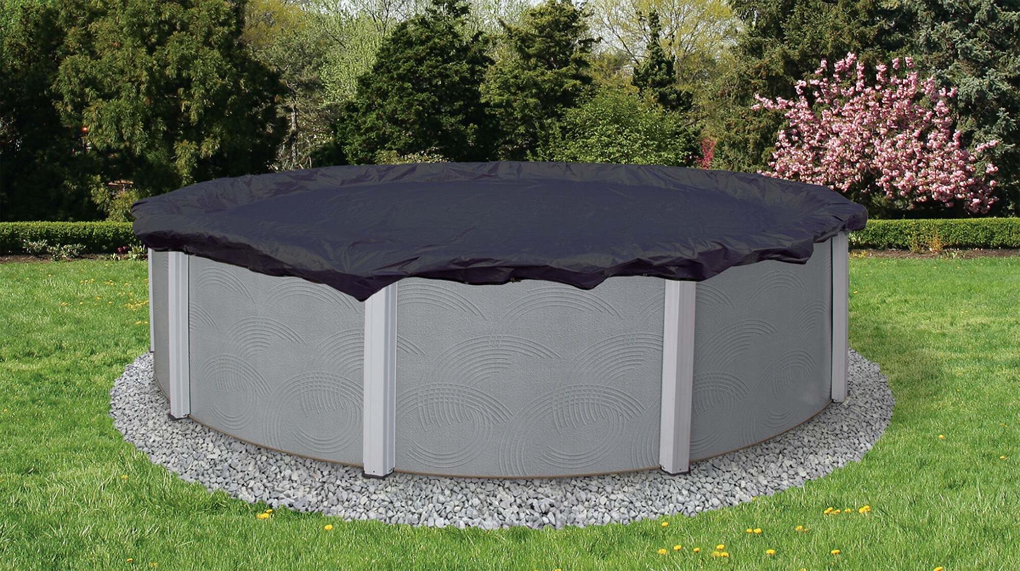 Blue Wave 15-ft x 15-ft Bronze Polyethylene Winter Round Pool Cover in ...