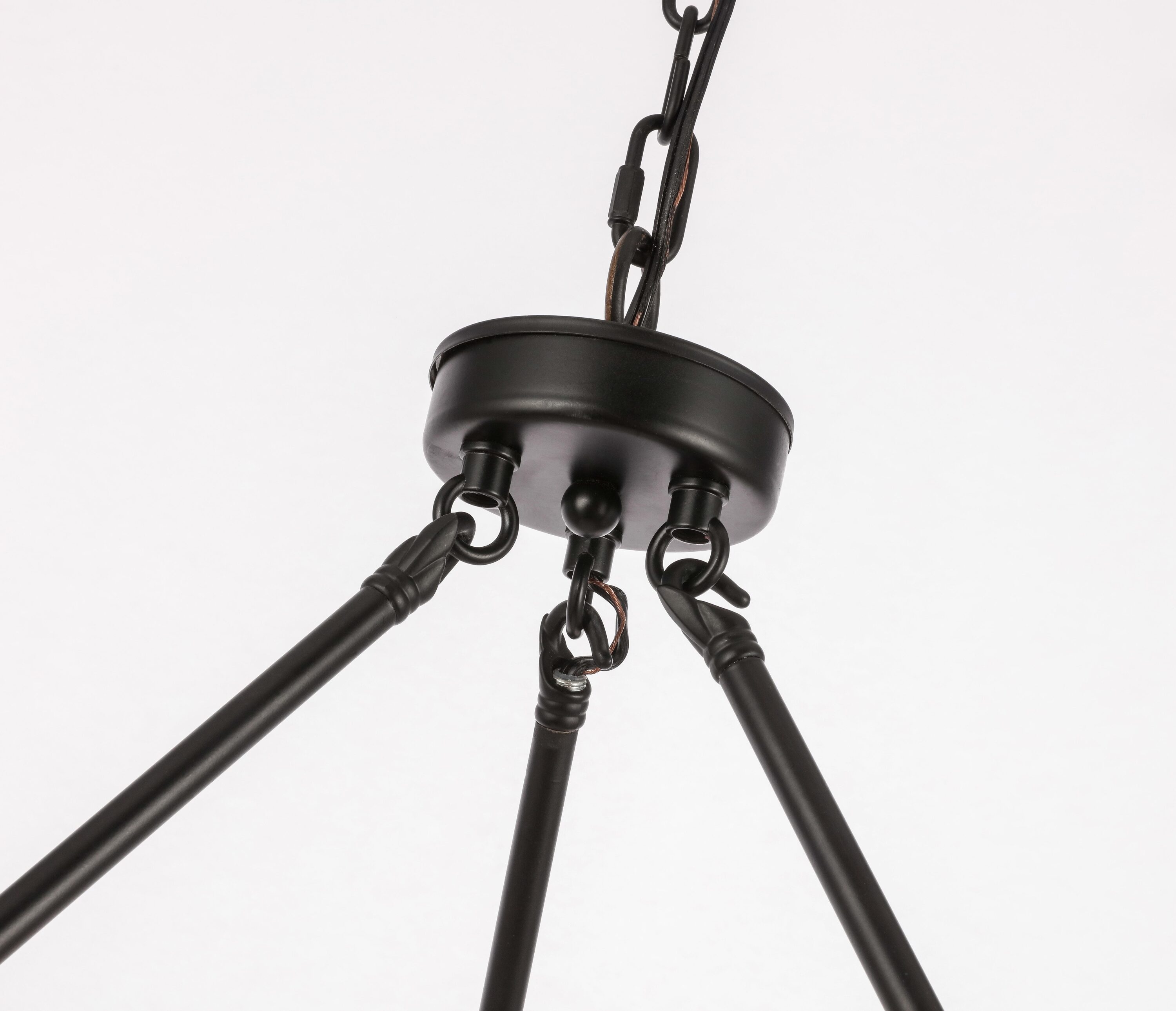 Elegant Maine 6-Light Black Metal Circular Chandelier