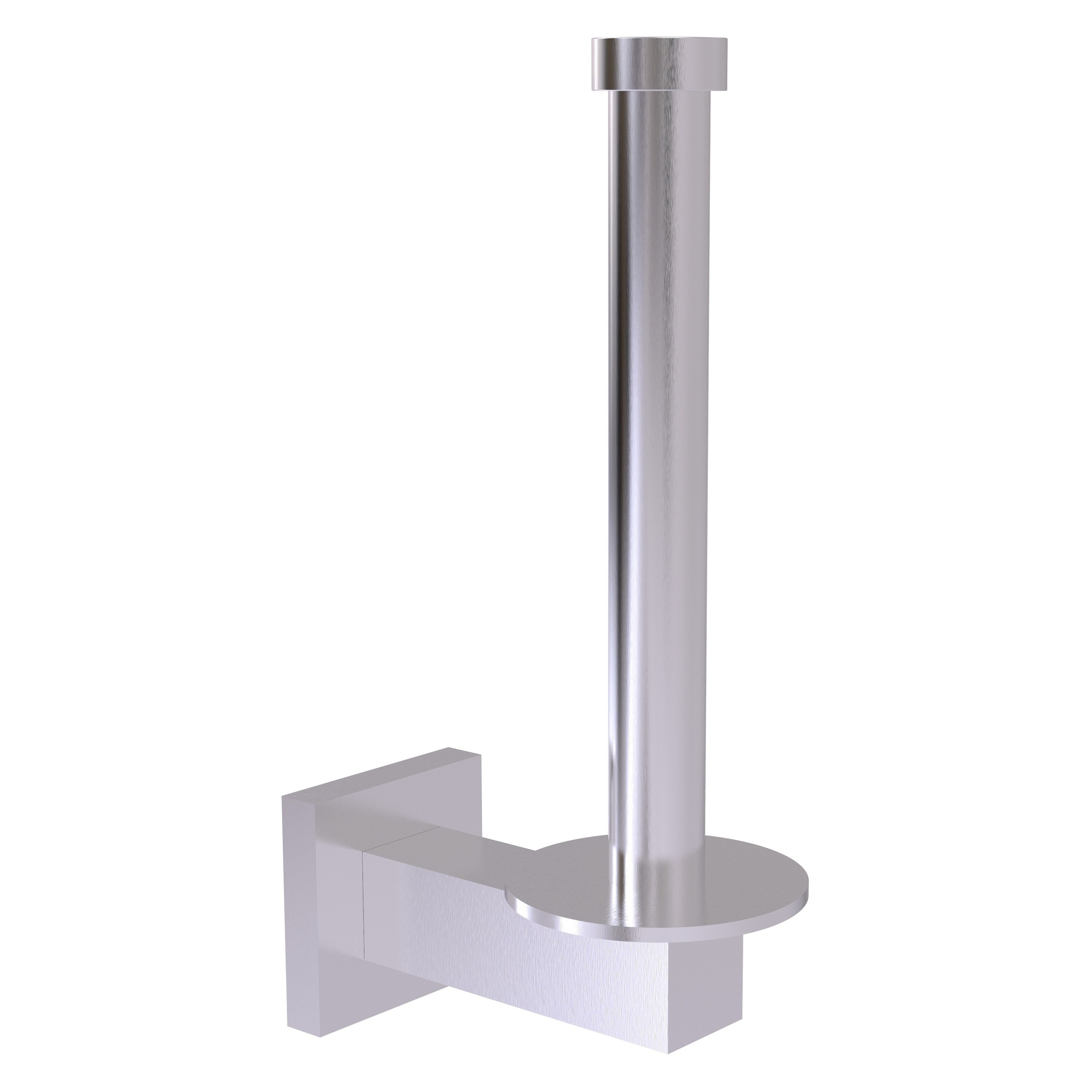 Allied Brass MT-24U-SCH Montero Satin Chrome Wall mount Single post Toilet Paper Holder 1 -Rolls with Storage