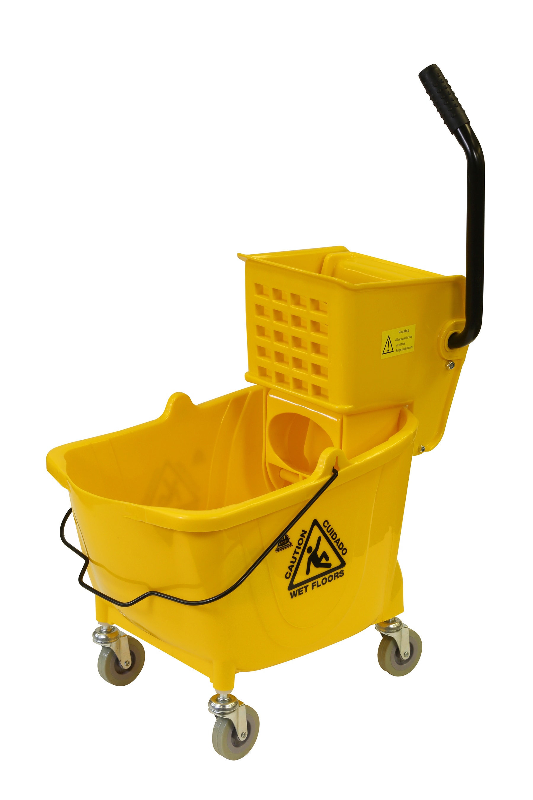 Nexstep Commercial Products 96975 9-Gallons Side-Press Wringer Mop and Bucket, Yellow