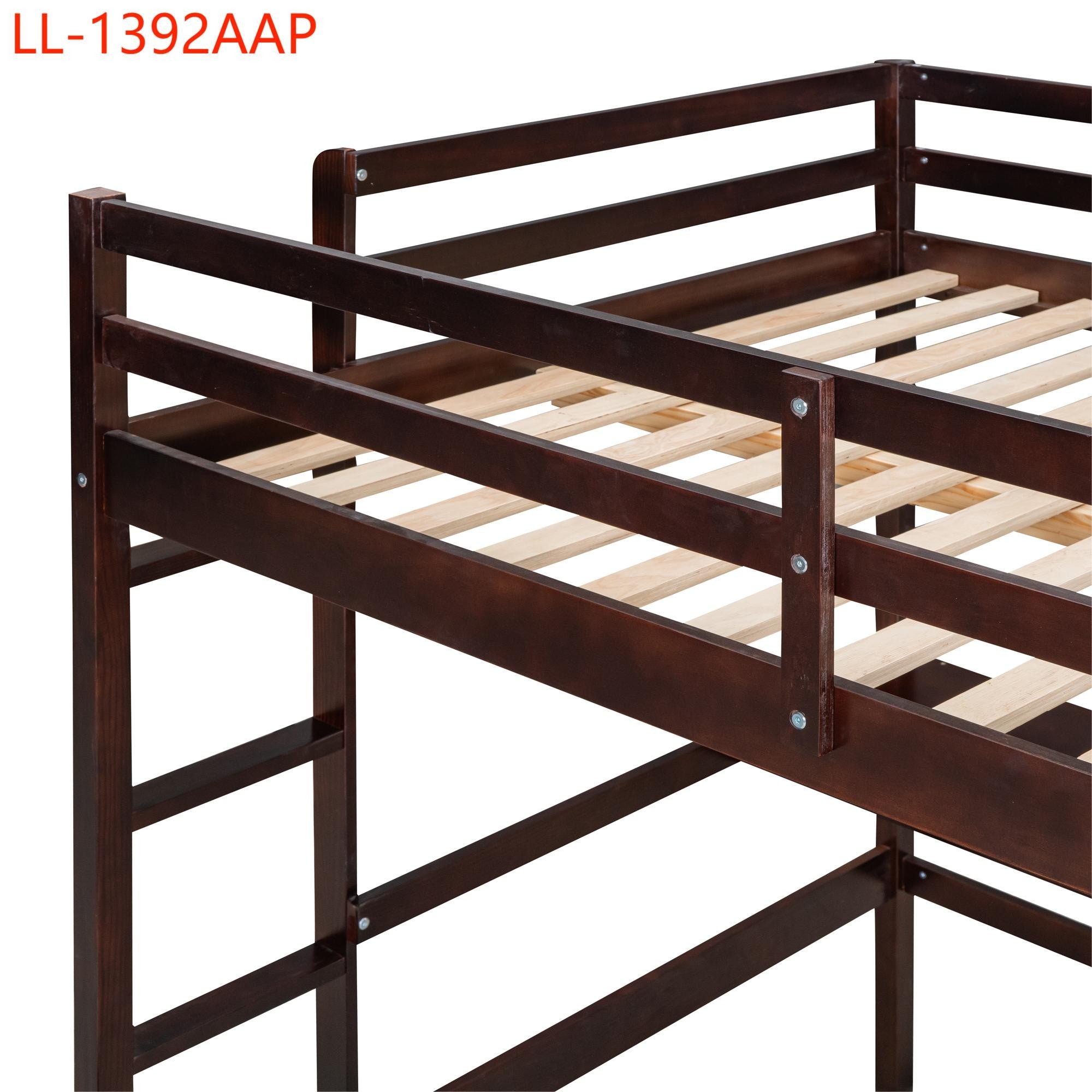 Yiekholo Espresso Full Loft Bunk Bed in the Bunk Beds department at ...