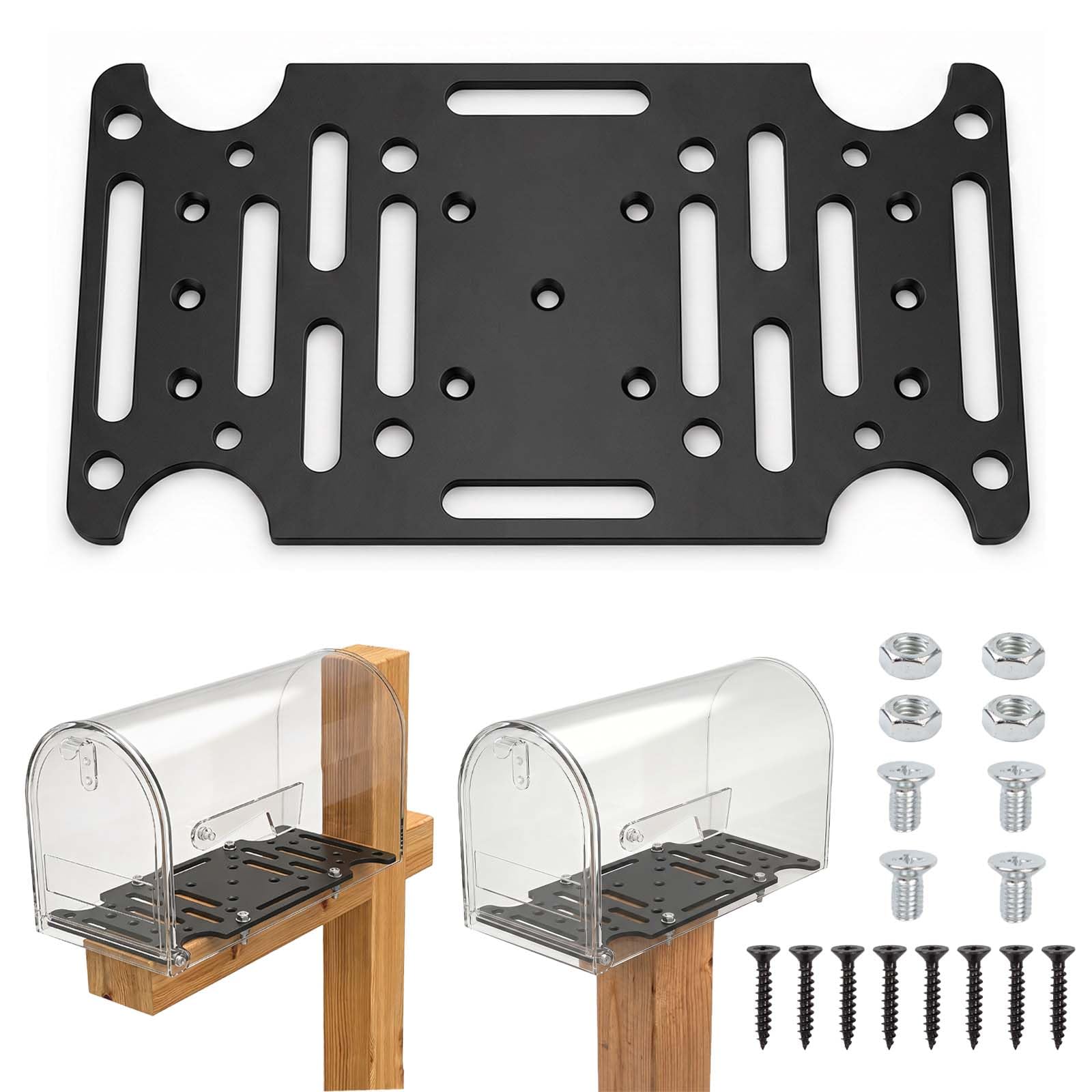 Phyfalip  Universal Mailbox Mounting Bracket Board Plate for Post Mount Mailboxes Fits Most Sizes for Wood or Hollow Posts