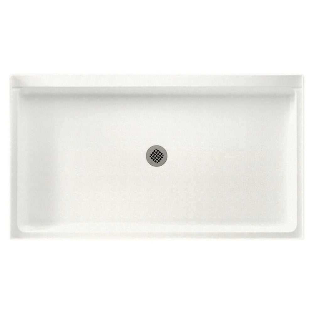 32-in W x 60-in L with Center Drain Rectangle Shower Base (Tahiti Ivory) in Off-White | - SWAN SF03260MD.059