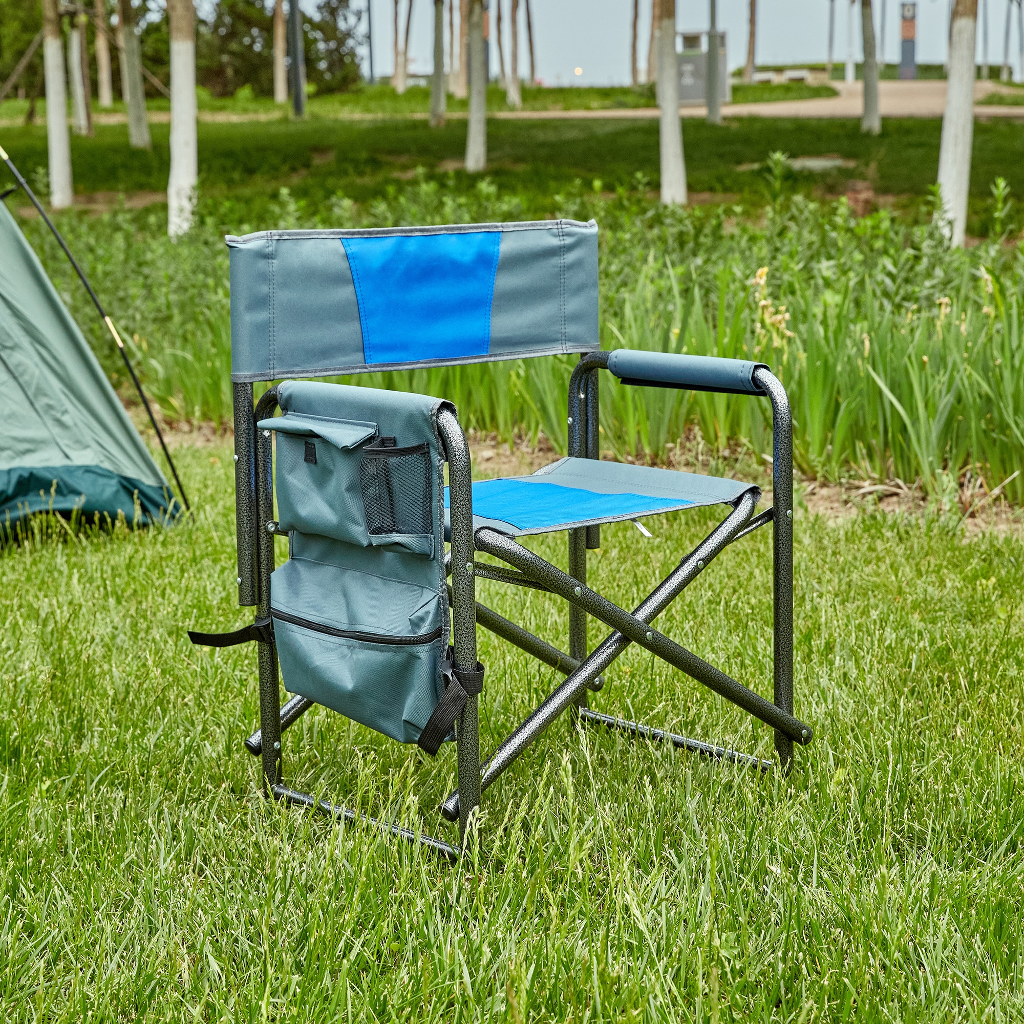 BABOOM BOM-4178768-OR Polyester Blue+Grey Folding Camping chair