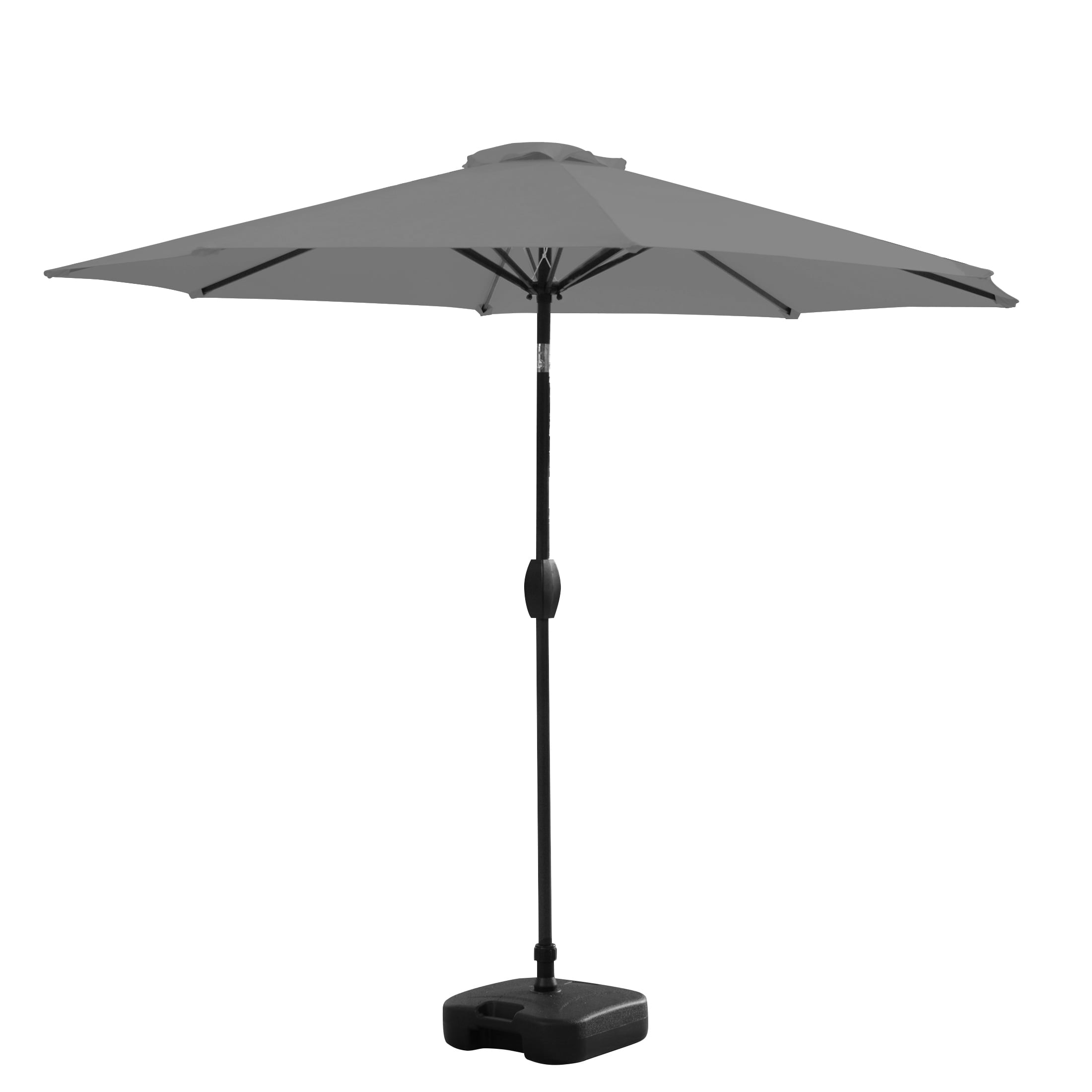 Westin Furniture 9806302-OS5001 9-ft Steel Gray Push-button Tilt Garden Patio Umbrella with Base