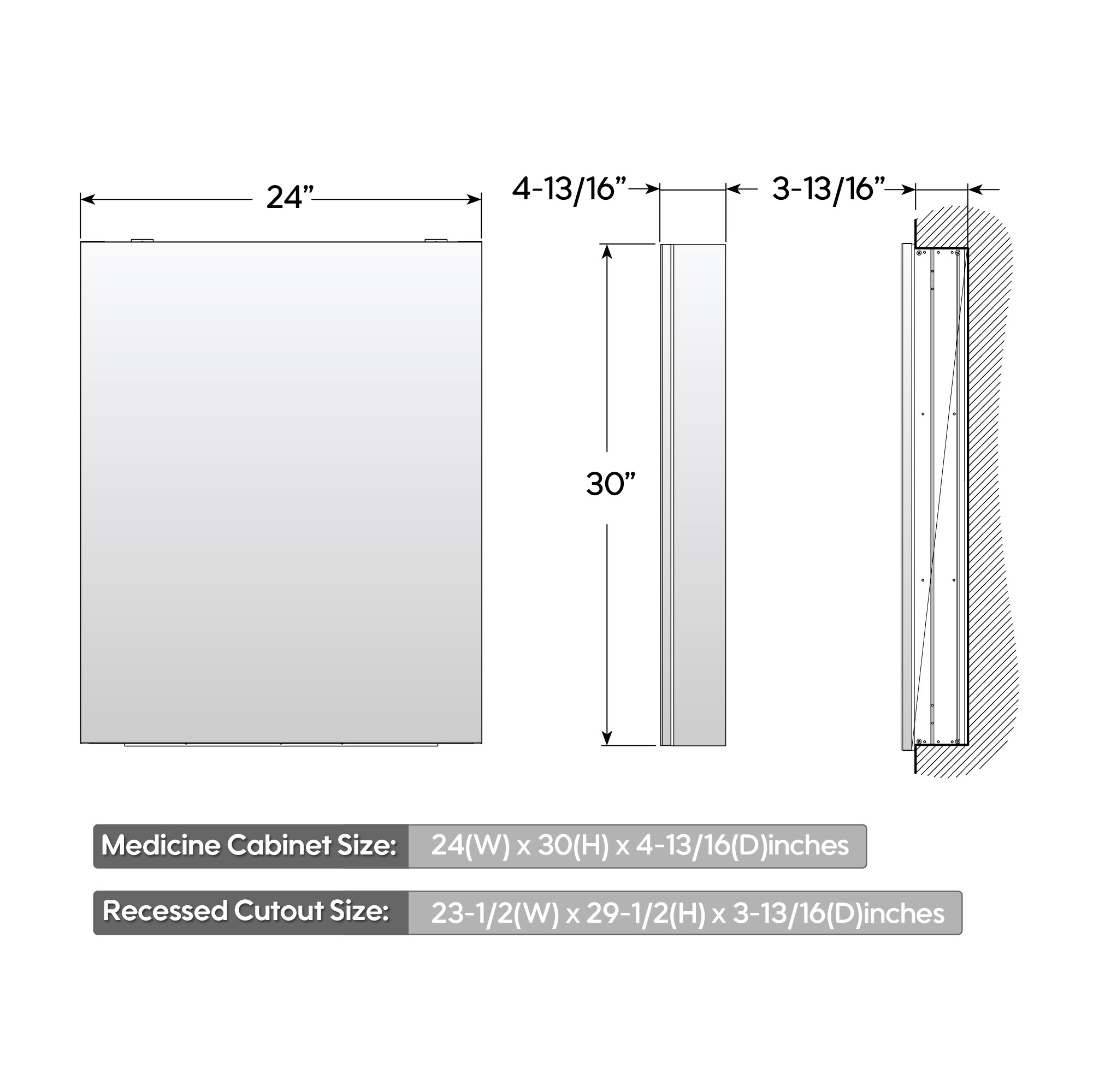 Forclover MRW-JG2430LR Bathroom-Medicine-Cabinets - View #5