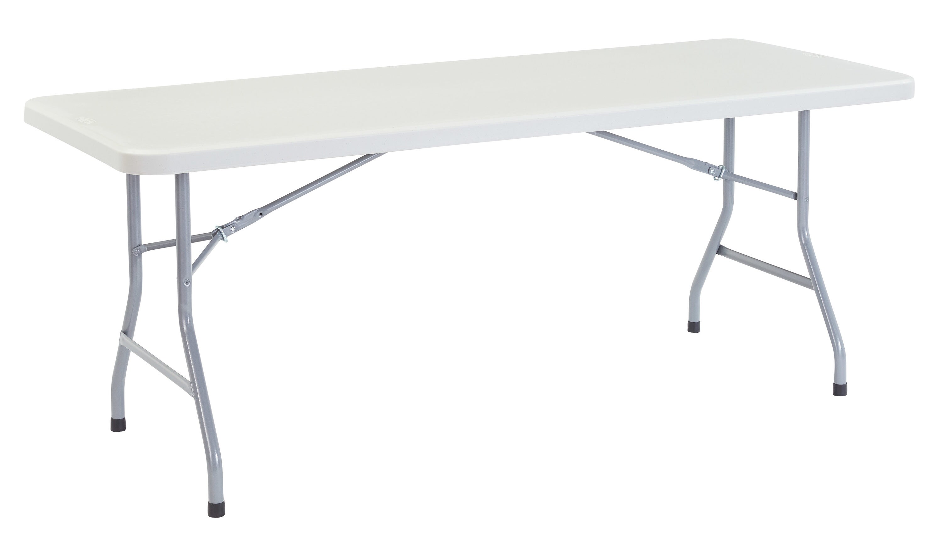National Public Seating BT3072 2.5-Feet x 6-Feet Outdoor Rectangle Plastic Gray Folding banquet table 6 -Person