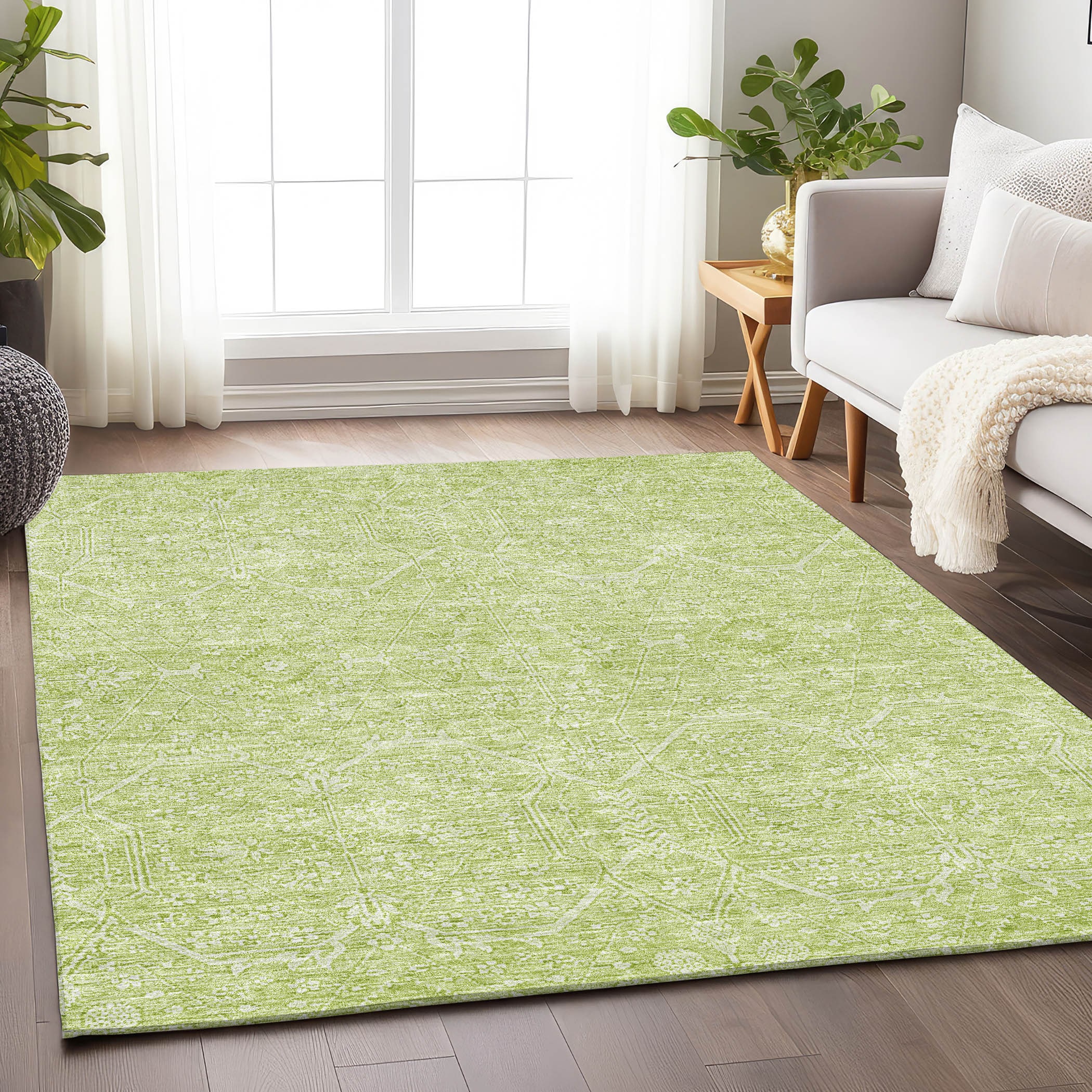 Addison Rugs ACN1224MZ10X14 Chantille ACN1224MZ 10 x 14 (ft) Polyester Mint Rectangular Indoor/Outdoor Geometric Machine washable Area rug