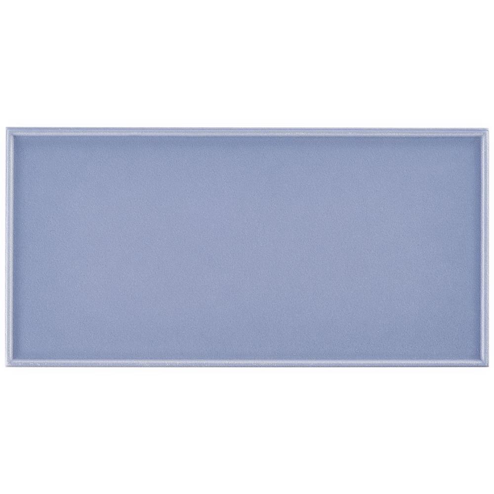 Artmore Tile EXT3RD105247 Tarin Blue 4-in x 8-in Matte Ceramic Linear Brick Look Floor and Wall Tile Sample