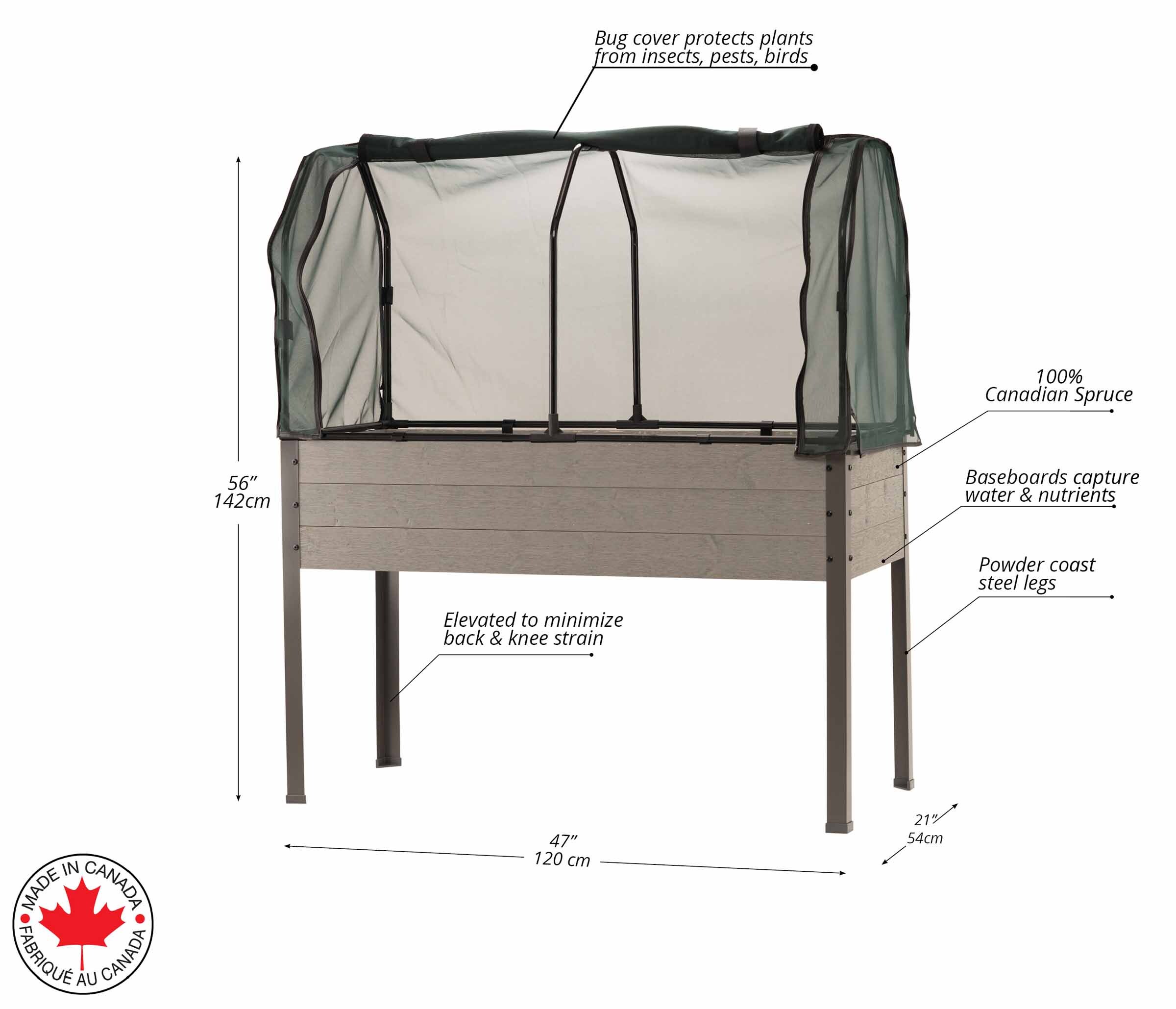 CedarCraft CCESB4721GY-GB Raised-Garden-Beds - View #3