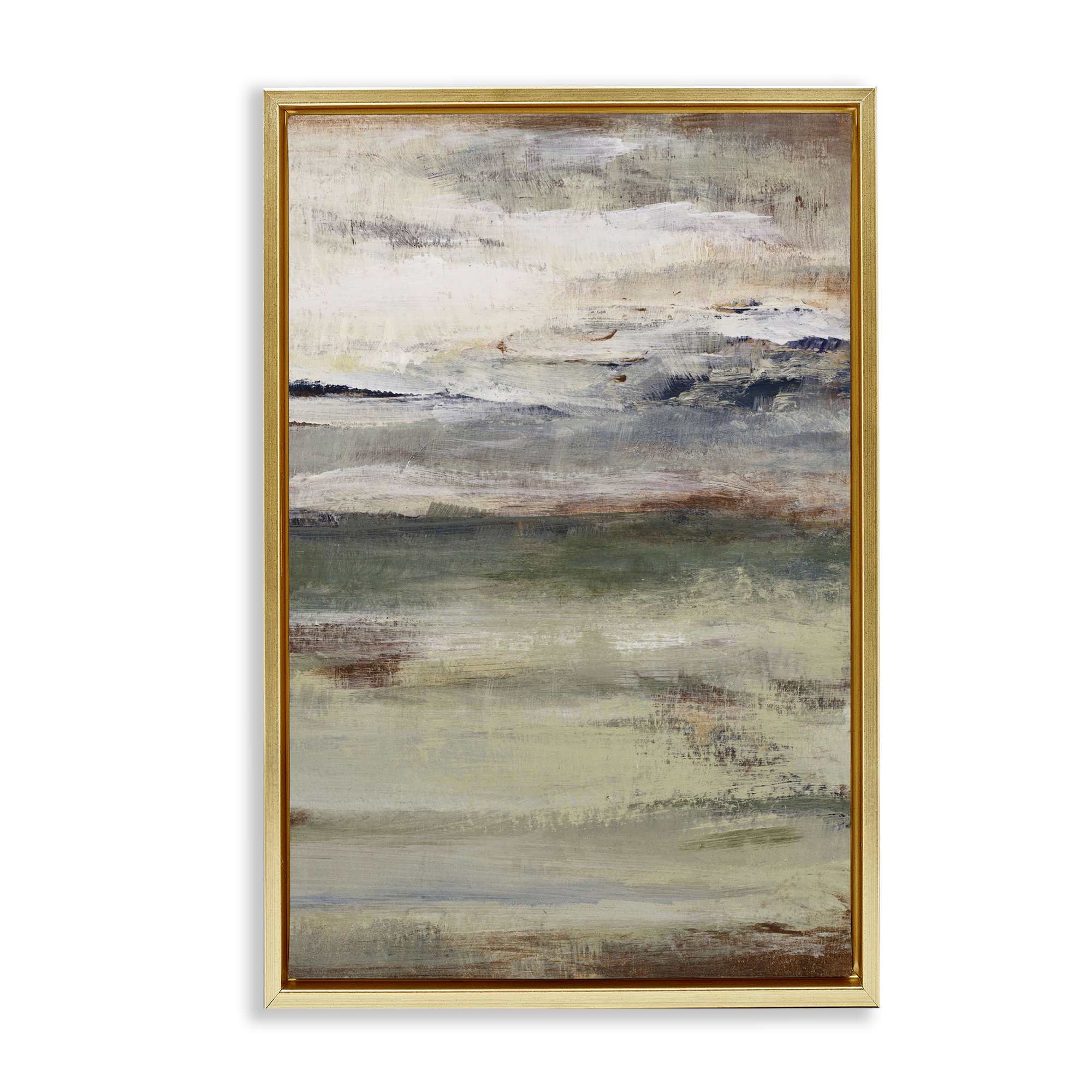 Stupell Industries BT-271-FFG-20X30 Earthy Abstract Layers Gold Framed Floater Canvas Wall Art By Lanie Loreth 21 x 31