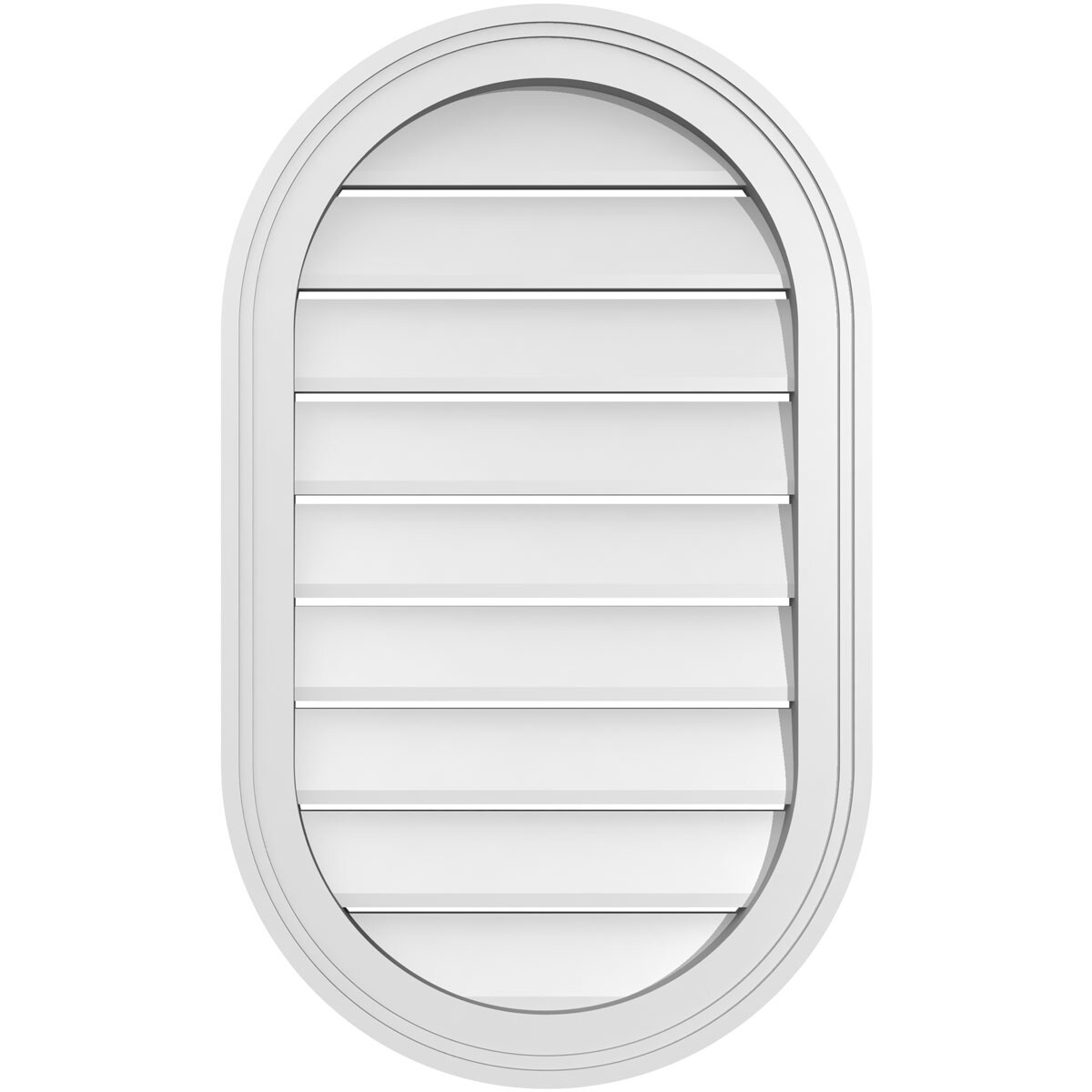 Ekena Millwork GVPVR18X3002SF 18-Inches x 30-Inches Off-white Oval PVC Gable Louver Vent