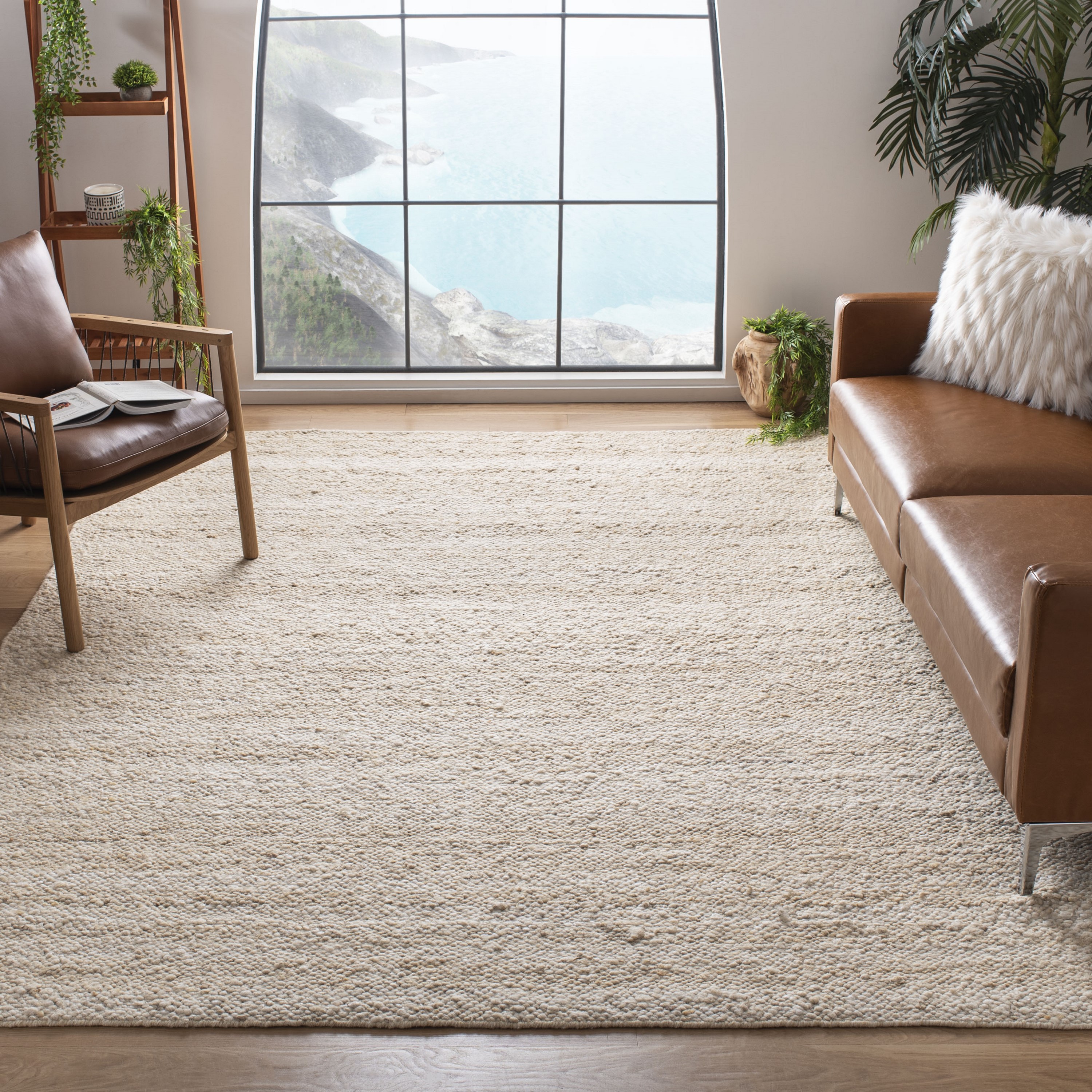 Safavieh NAT263A-8 Natura Darla 8 x 10 (ft) Wool Ivory Rectangular Indoor Abstract Bohemian/Eclectic Area rug