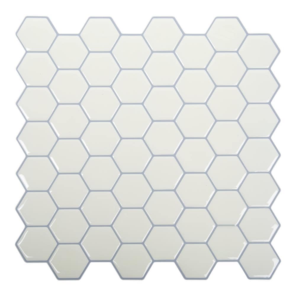 Truu Design 10710DF-6 10-in W x 10-in H Self-adhesive White Geometric Wall Decal