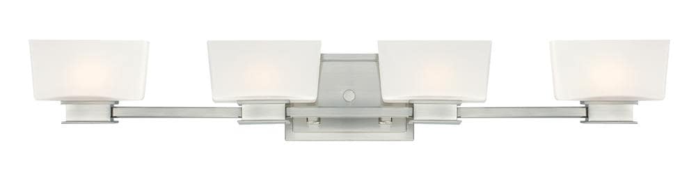 Designers Fountain 6684-SP Geneva 4-Light Satin Platinum Transitional Vanity Light