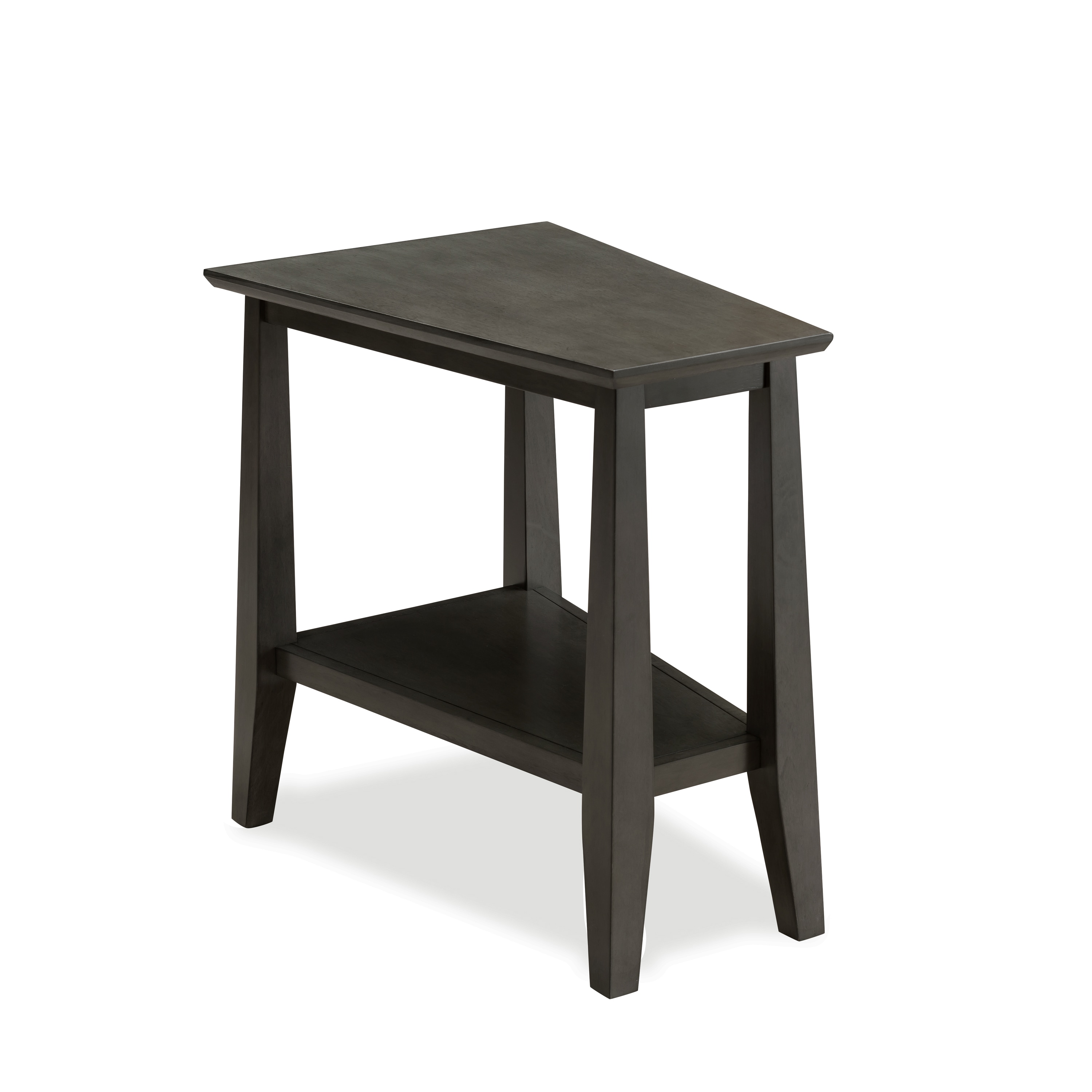Leick Home 10402-GR Delton 17-in W x 24-in H Smoke Gray Wood Triangle Casual End Table Assembly Required