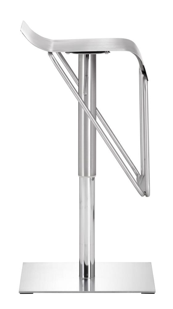 Modern Adjustable Silver Stainless Steel Bar Stool