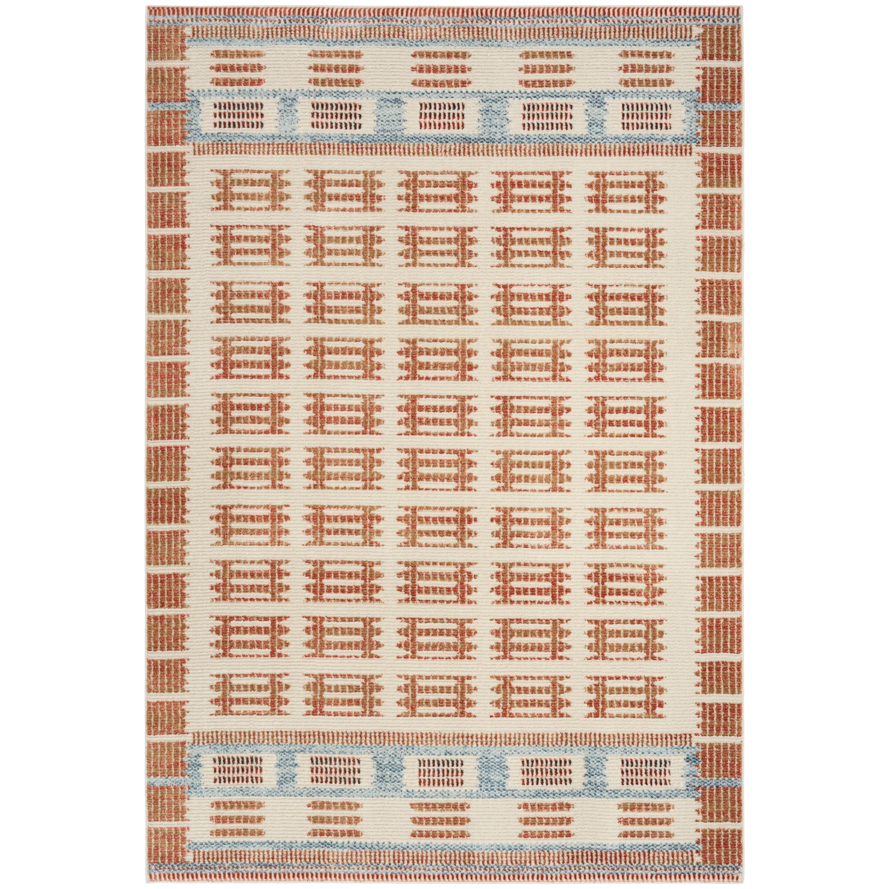  Home Nordic 4 x 6 ft Ivory Rust Indoor Area Rug