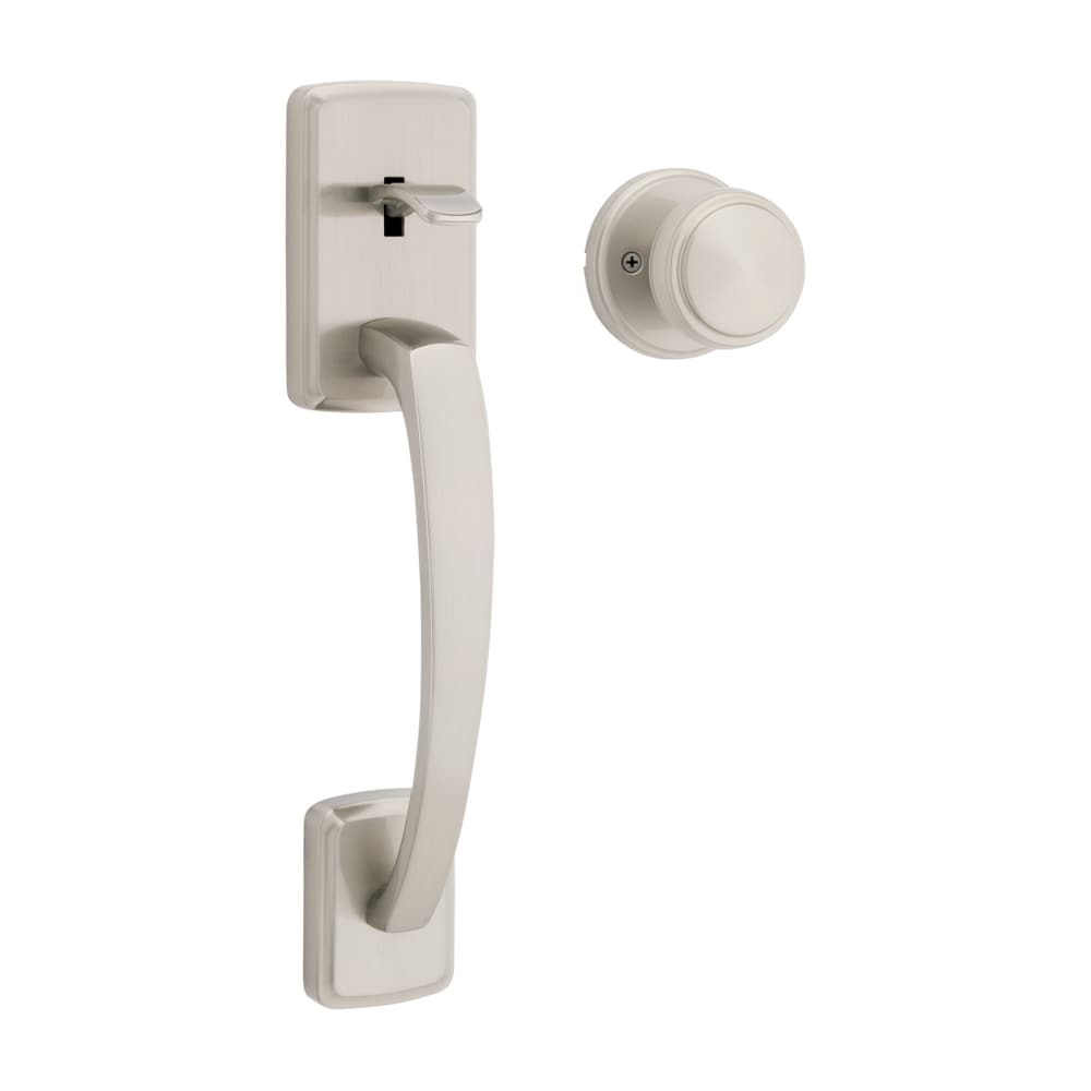 Kwikset Signature Series 98150-058 Brentford Satin Nickel Exterior Entry Door Handle