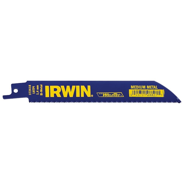 IRWIN 372618B10 Bi-metal 6-in 18-TPI Metal Cutting Reciprocating Saw Blade