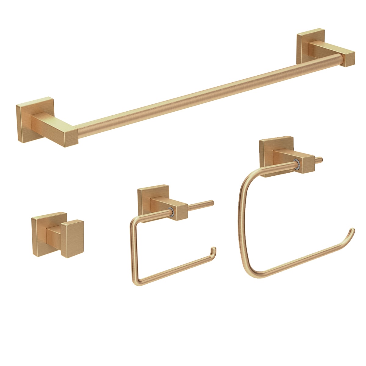 Symmons 36AC4BUNDLEBBZ 4 -Piece Duro Brushed Bronze Decorative Bathroom Hardware Set Towel Bar, Toilet Paper Holder, Towel Ring ,Robe Hook Included